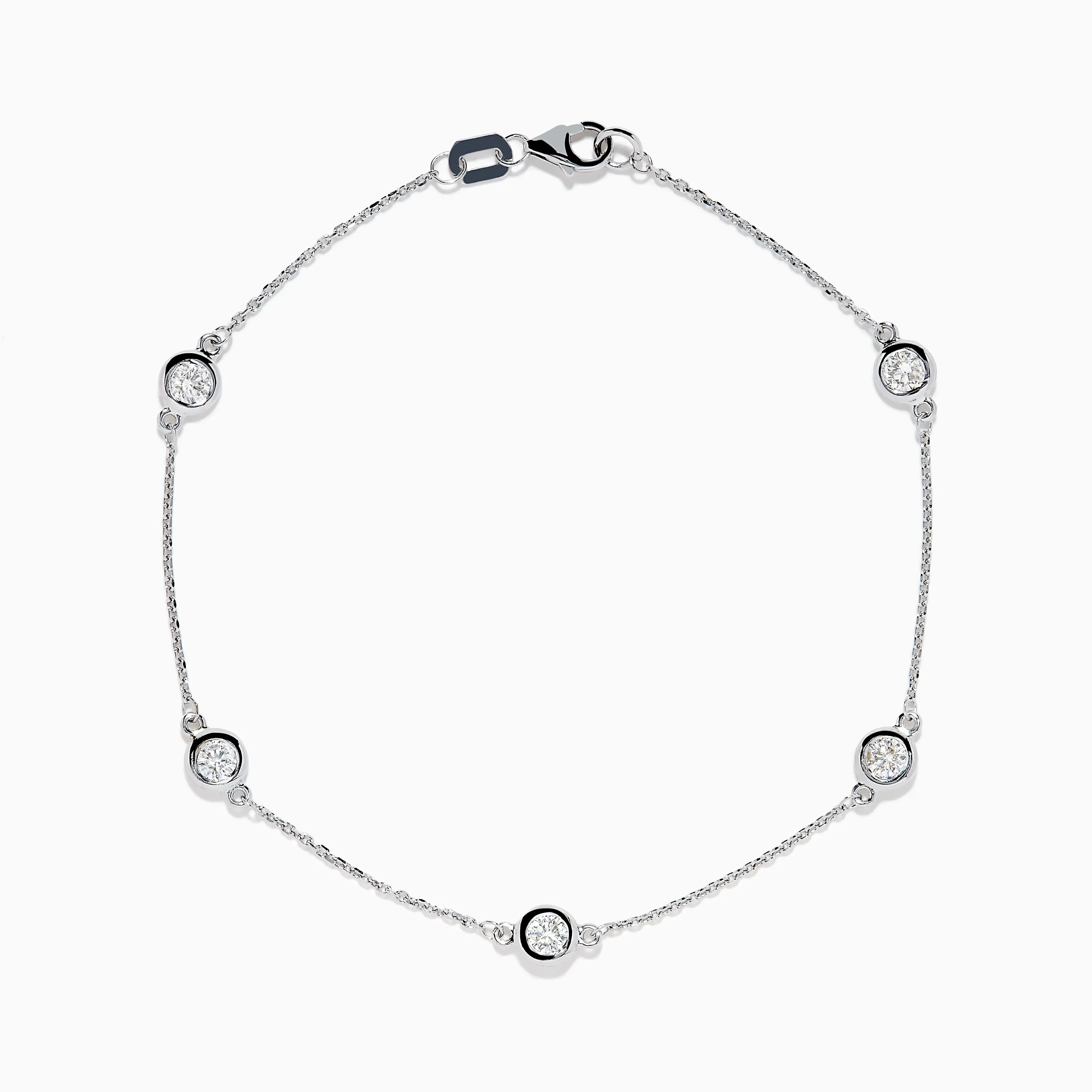 14K White Gold Bezel Diamond Bezel Bracelet sold by Effy