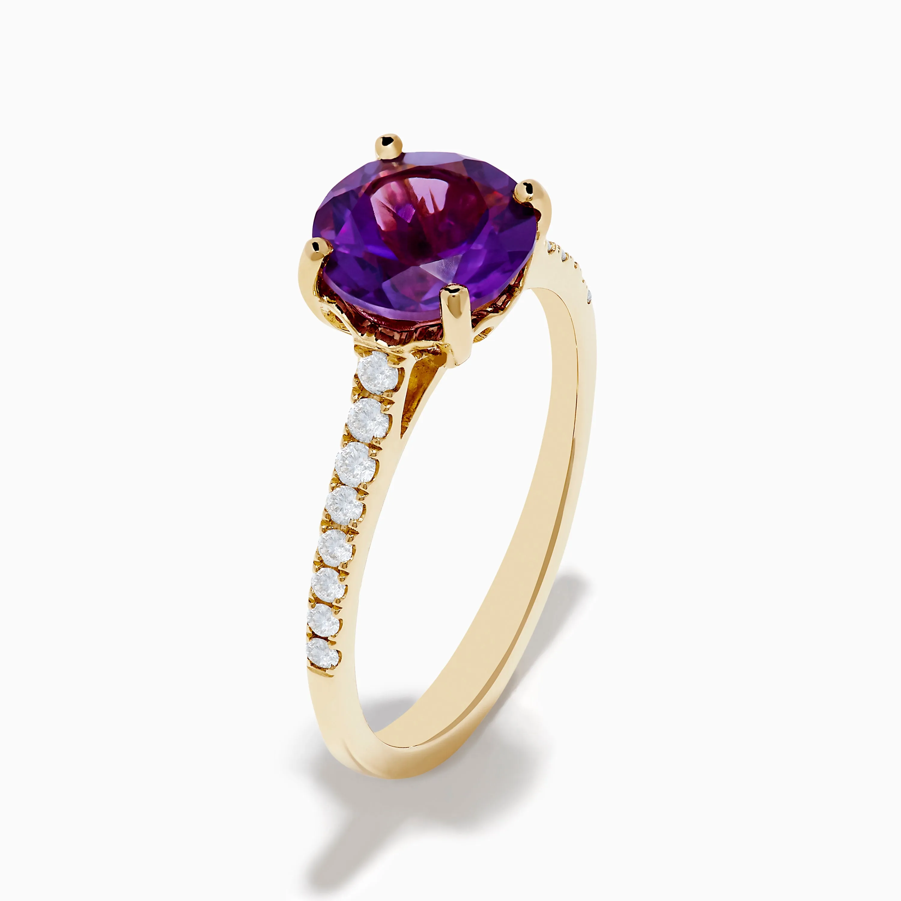 14K Yellow Gold Amethyst and Diamond Ring sold by Effy product image thumbnail 4