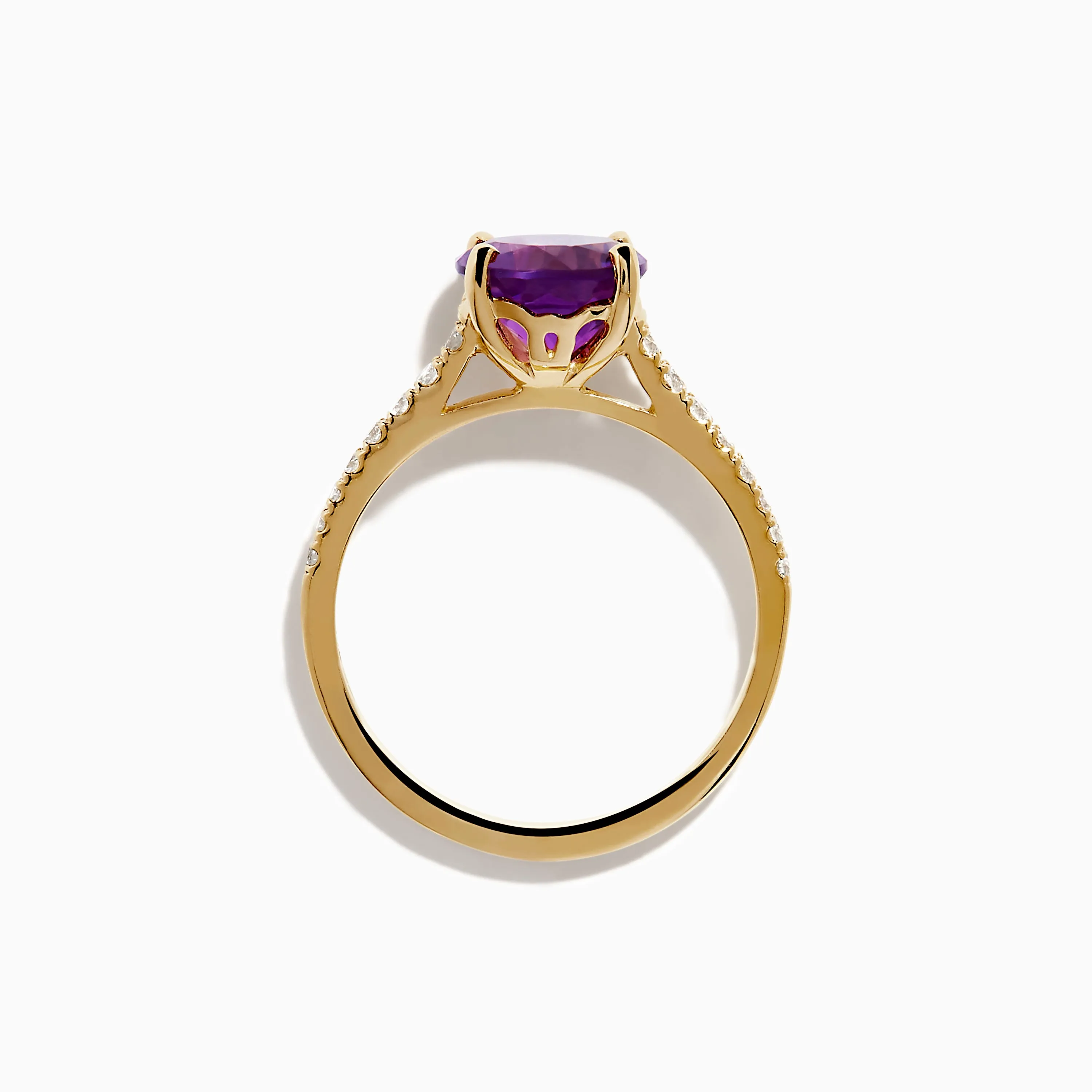 14K Yellow Gold Amethyst and Diamond Ring sold by Effy product image thumbnail 3