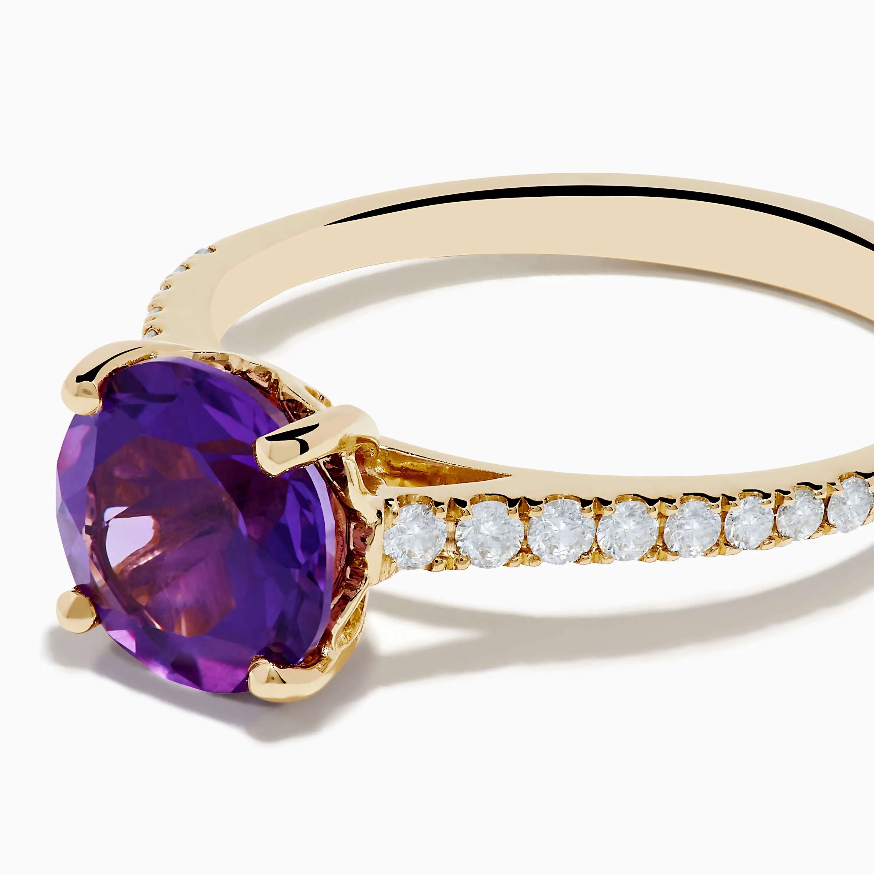 14K Yellow Gold Amethyst and Diamond Ring sold by Effy product image thumbnail 2