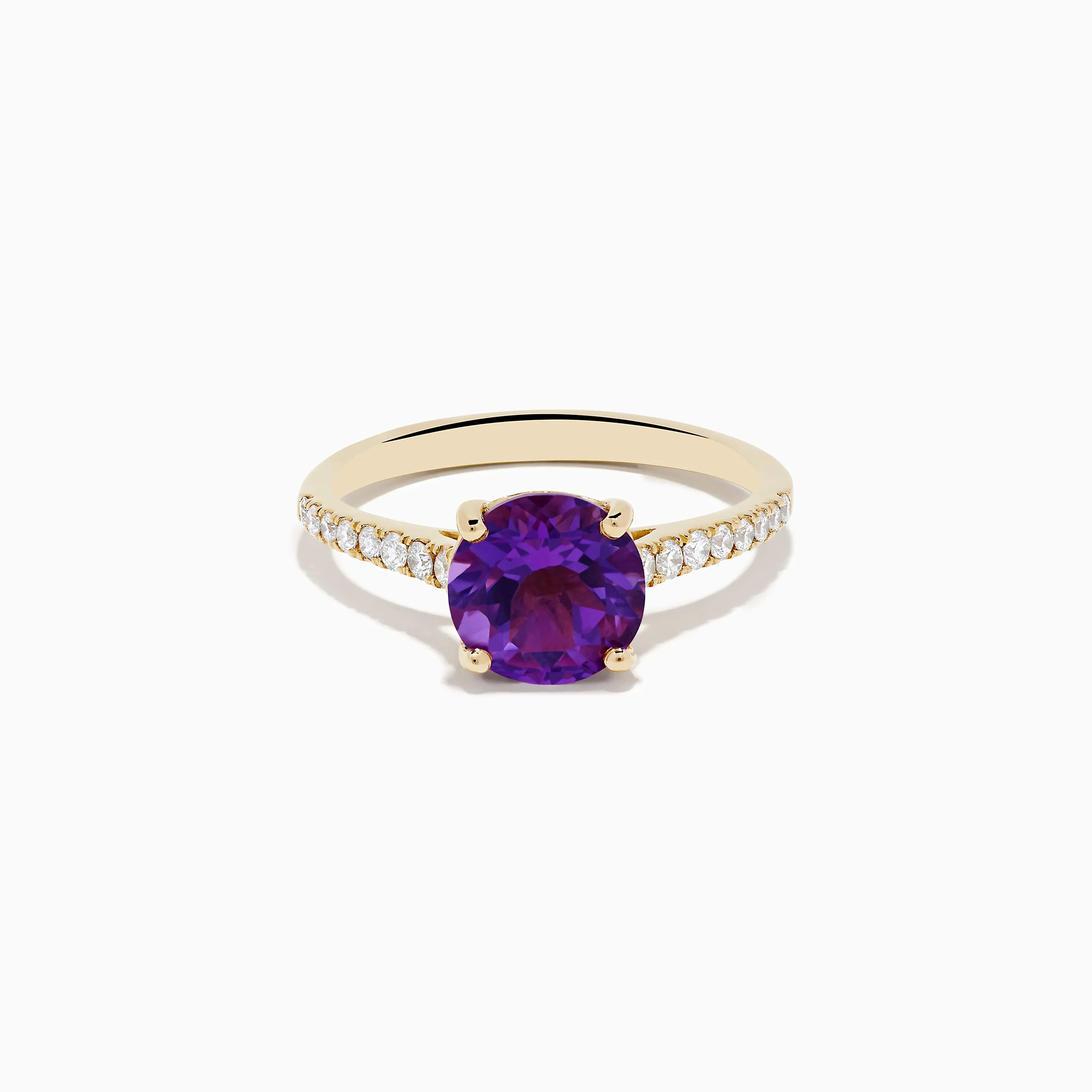 14K Yellow Gold Amethyst and Diamond Ring sold by Effy