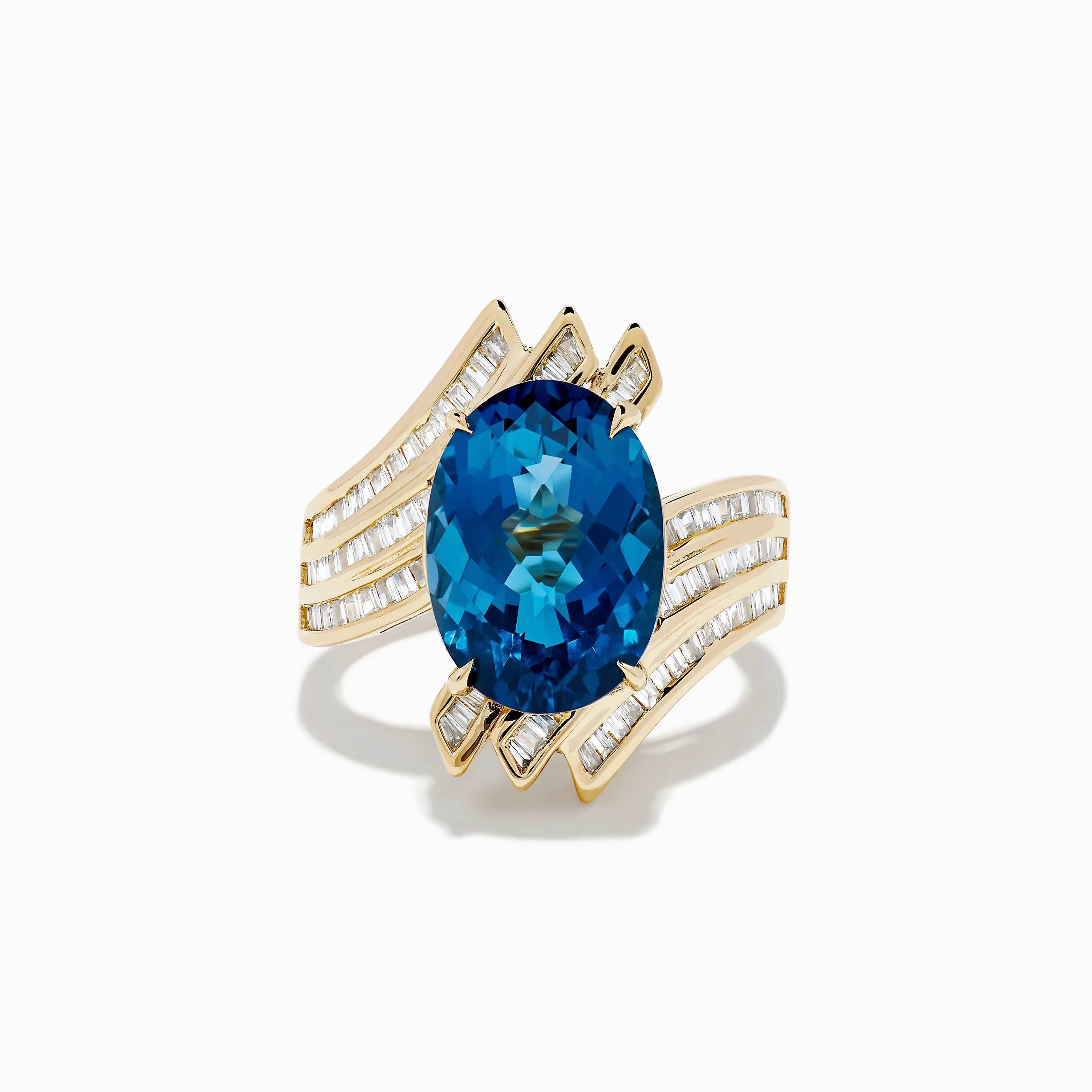 Ocean Bleu 14K Yellow Gold London Blue Topaz and Diamond Ring sold by Effy