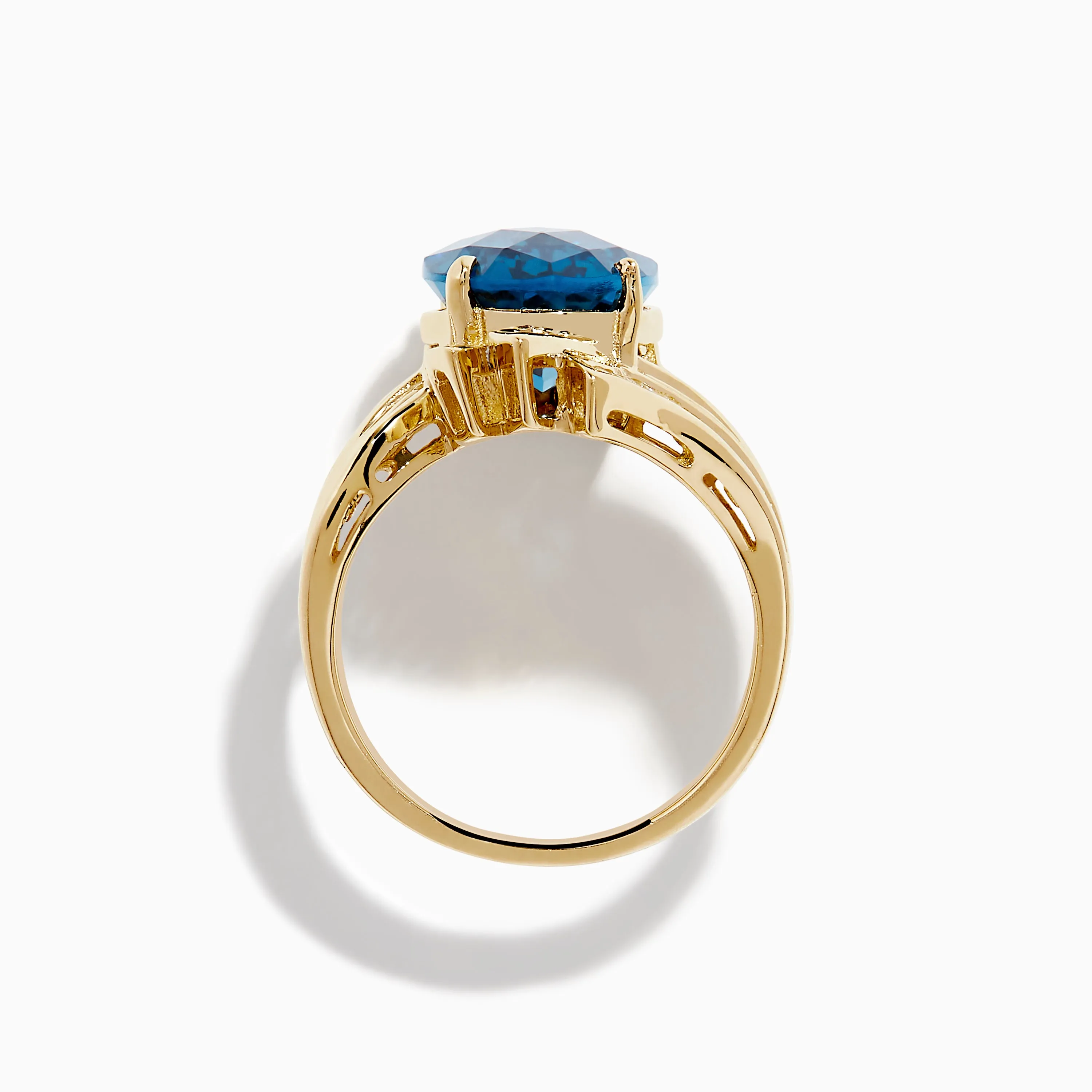 Ocean Bleu 14K Yellow Gold London Blue Topaz and Diamond Ring sold by Effy product image thumbnail 3