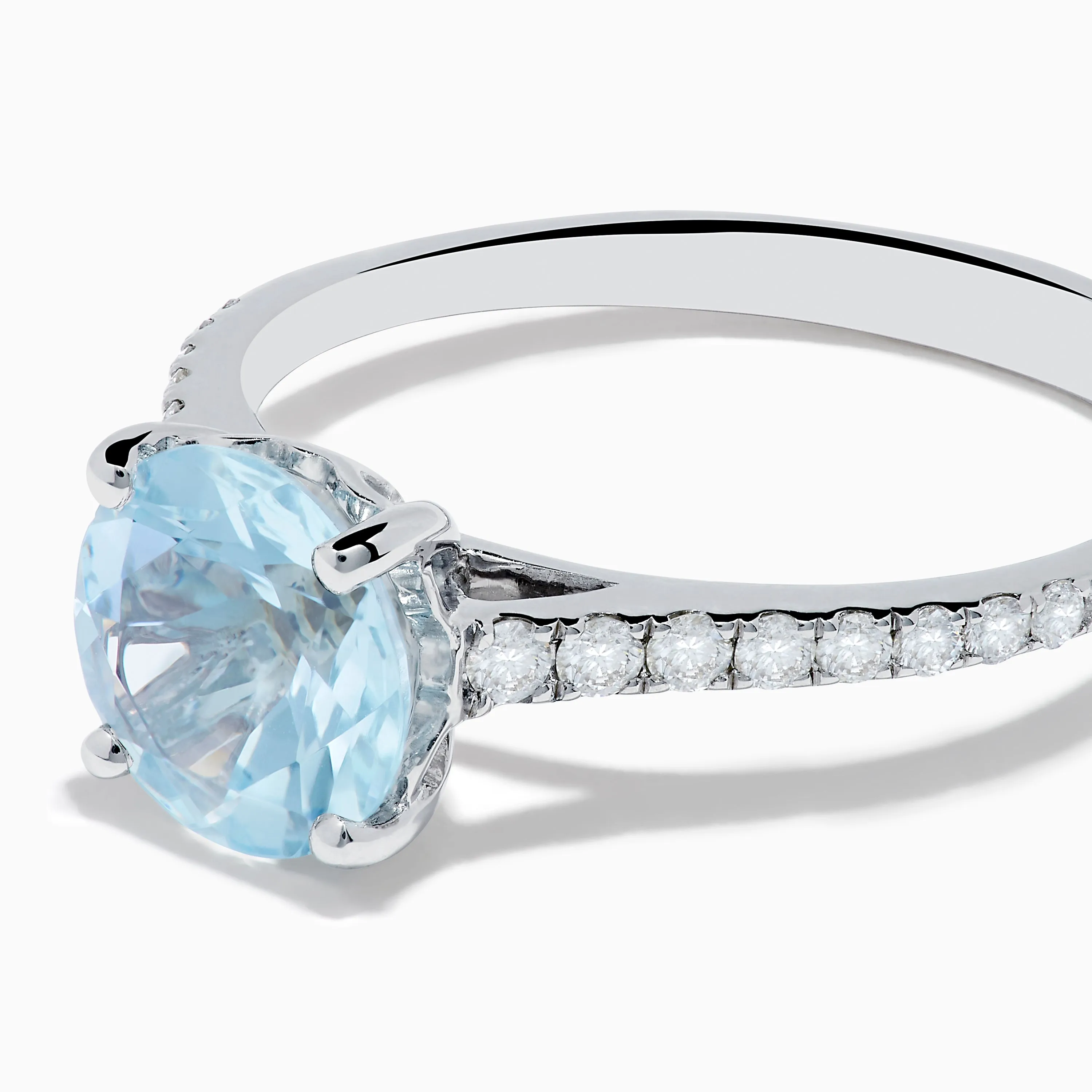 Aquarius 14K White Gold Aquamarine and Diamond Ring sold by Effy product image thumbnail 2