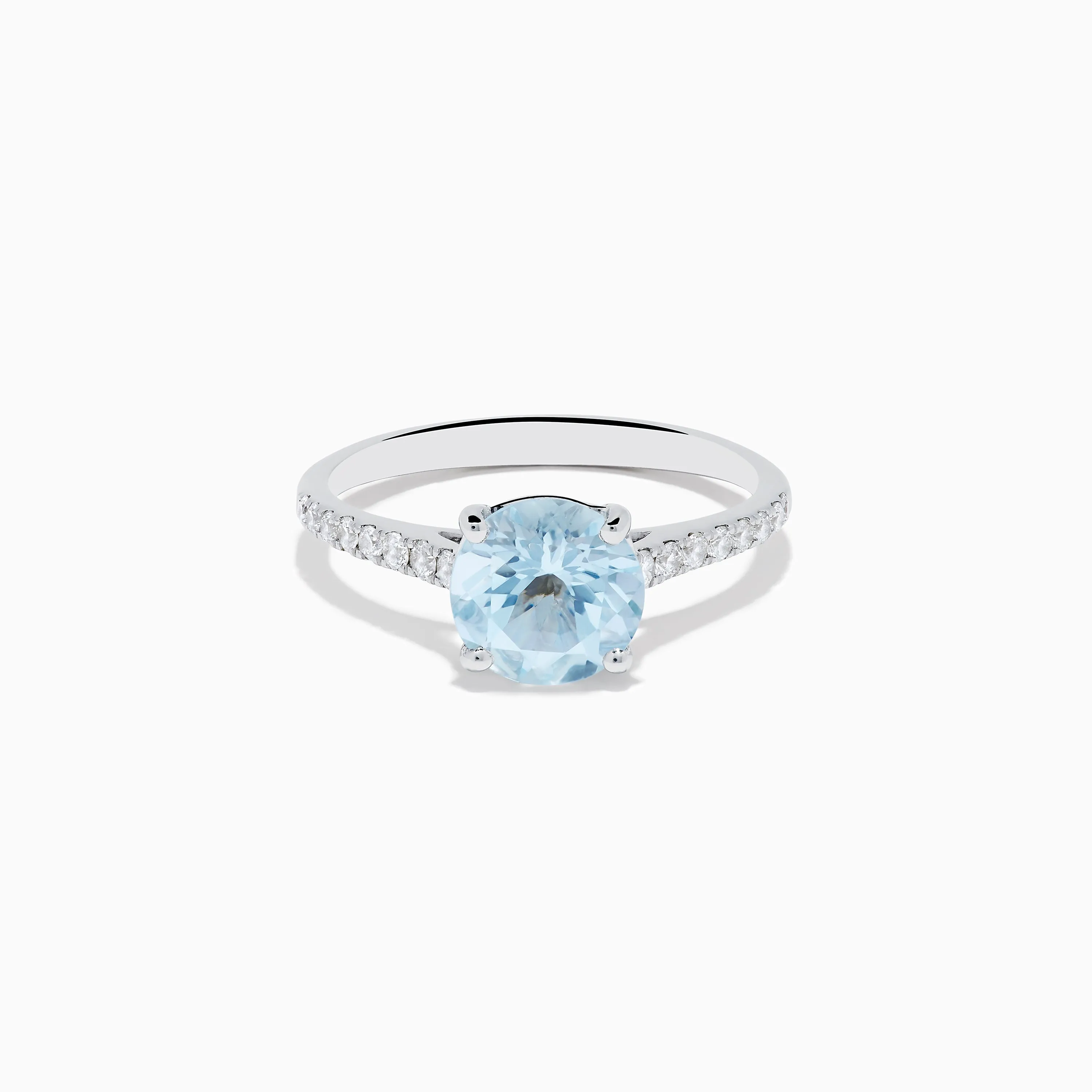 Aquarius 14K White Gold Aquamarine and Diamond Ring sold by Effy
