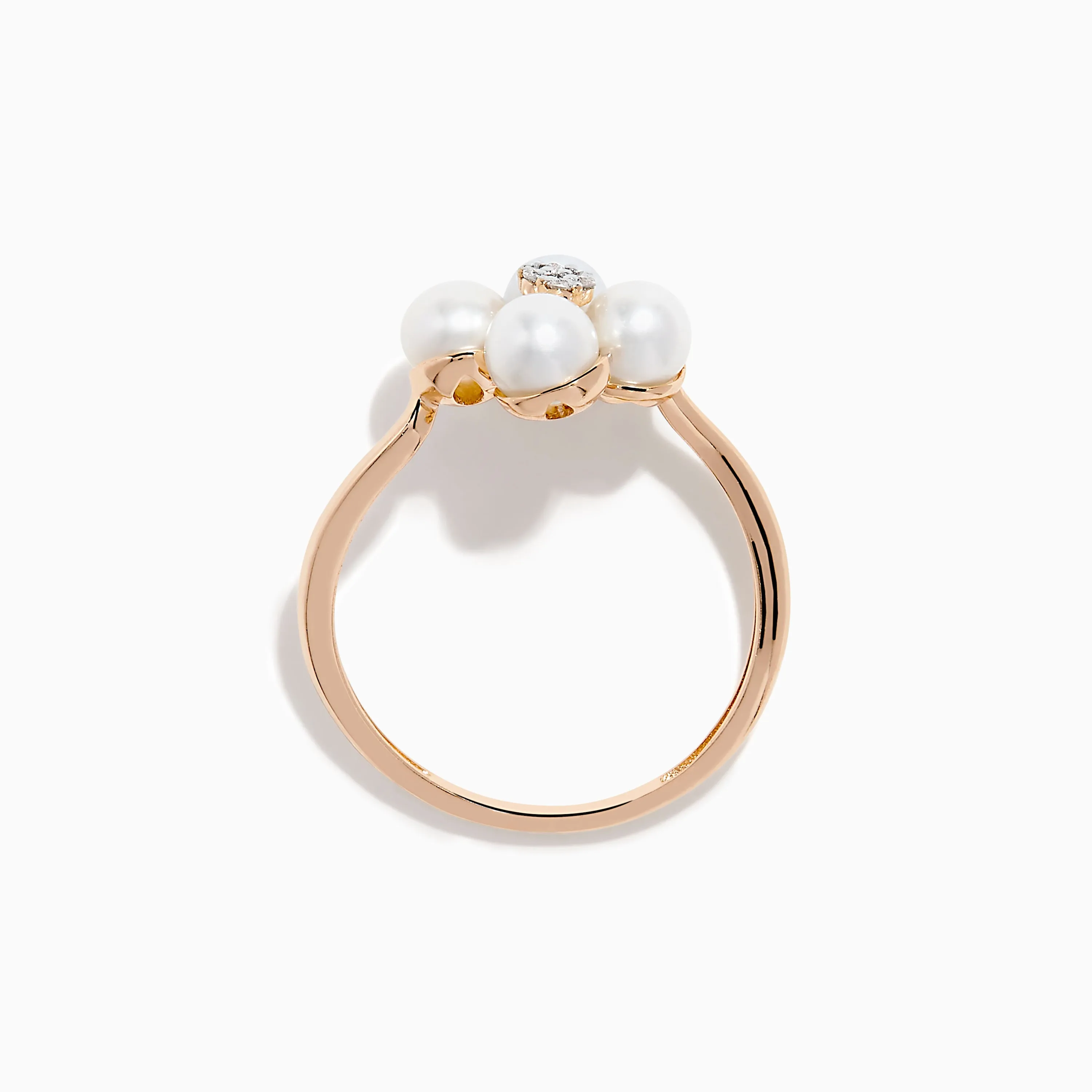 14K Rose Gold Fresh Water Pearl and Diamond Flower Ring sold by Effy product image thumbnail 3