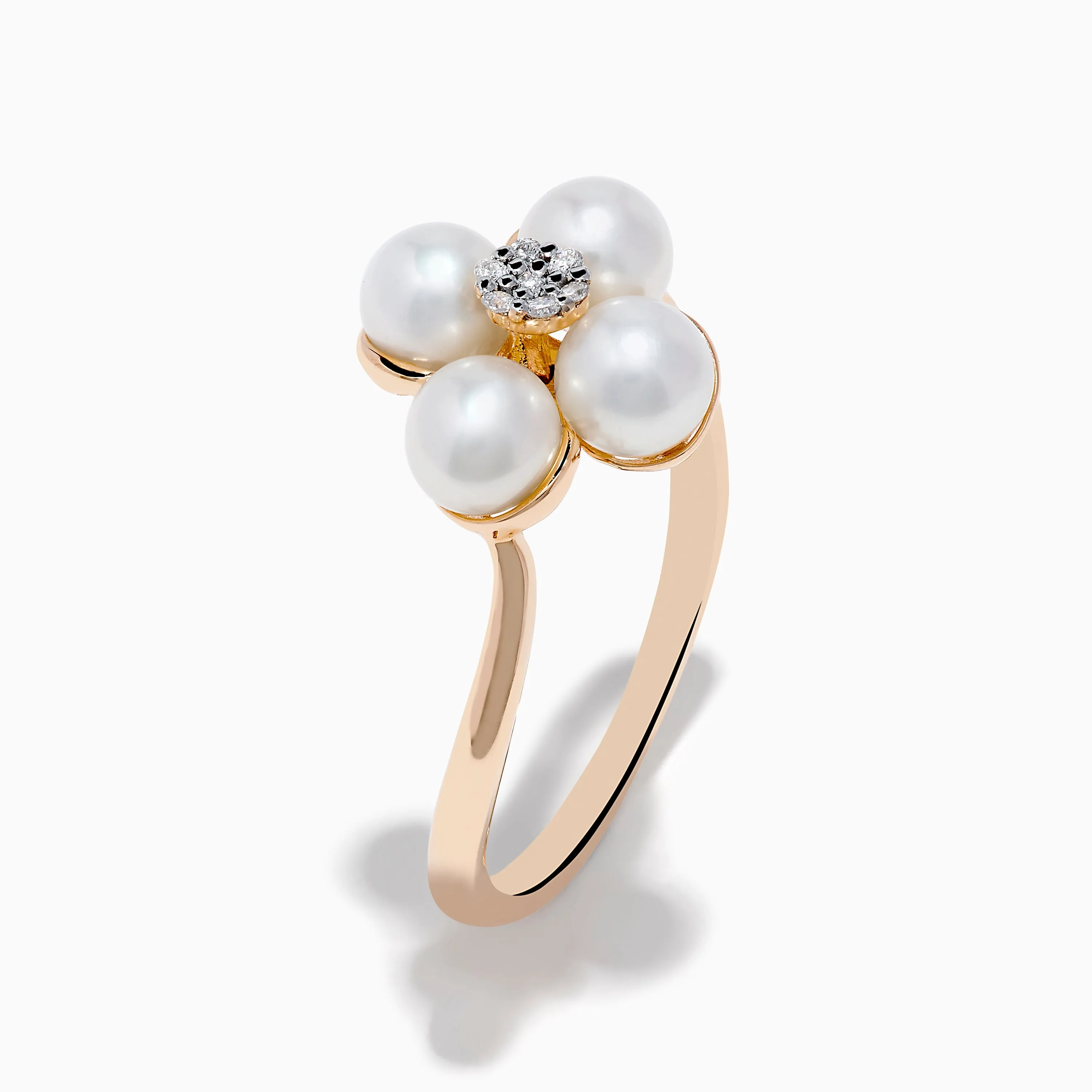 14K Rose Gold Fresh Water Pearl and Diamond Flower Ring sold by Effy product image thumbnail 4