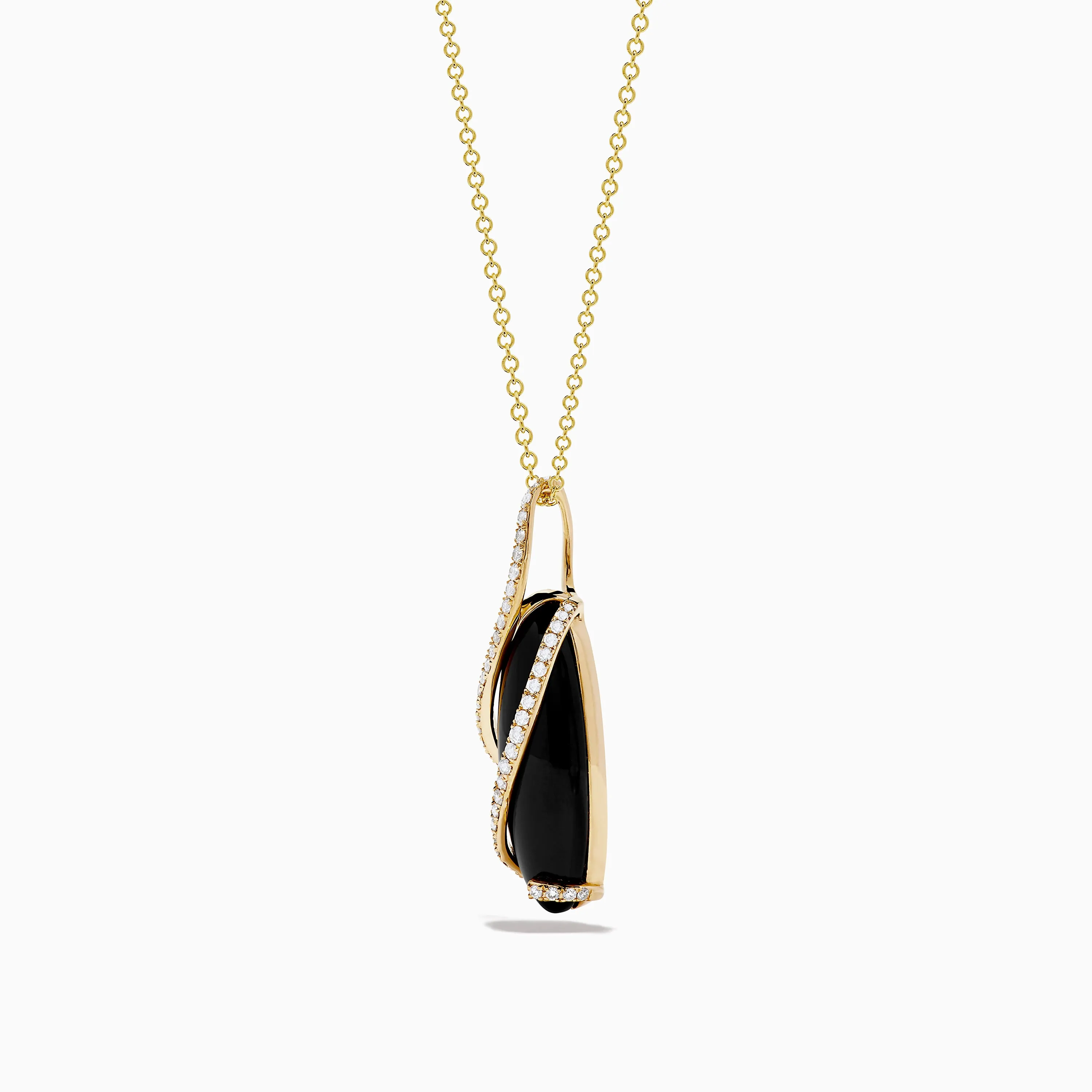 Eclipse 14K Yellow Gold Onyx and Diamond Pendant sold by Effy product image thumbnail 4