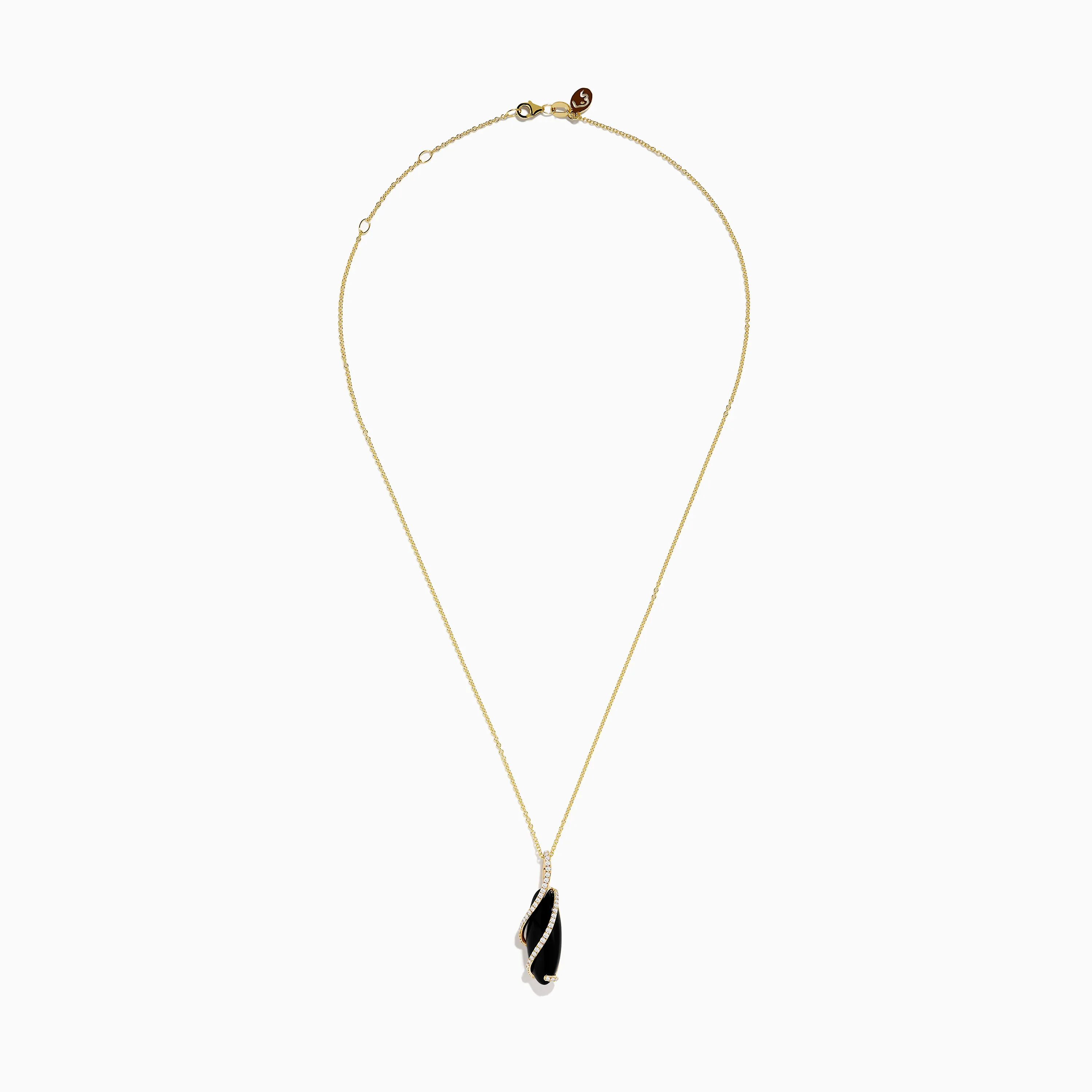 Eclipse 14K Yellow Gold Onyx and Diamond Pendant sold by Effy product image thumbnail 3
