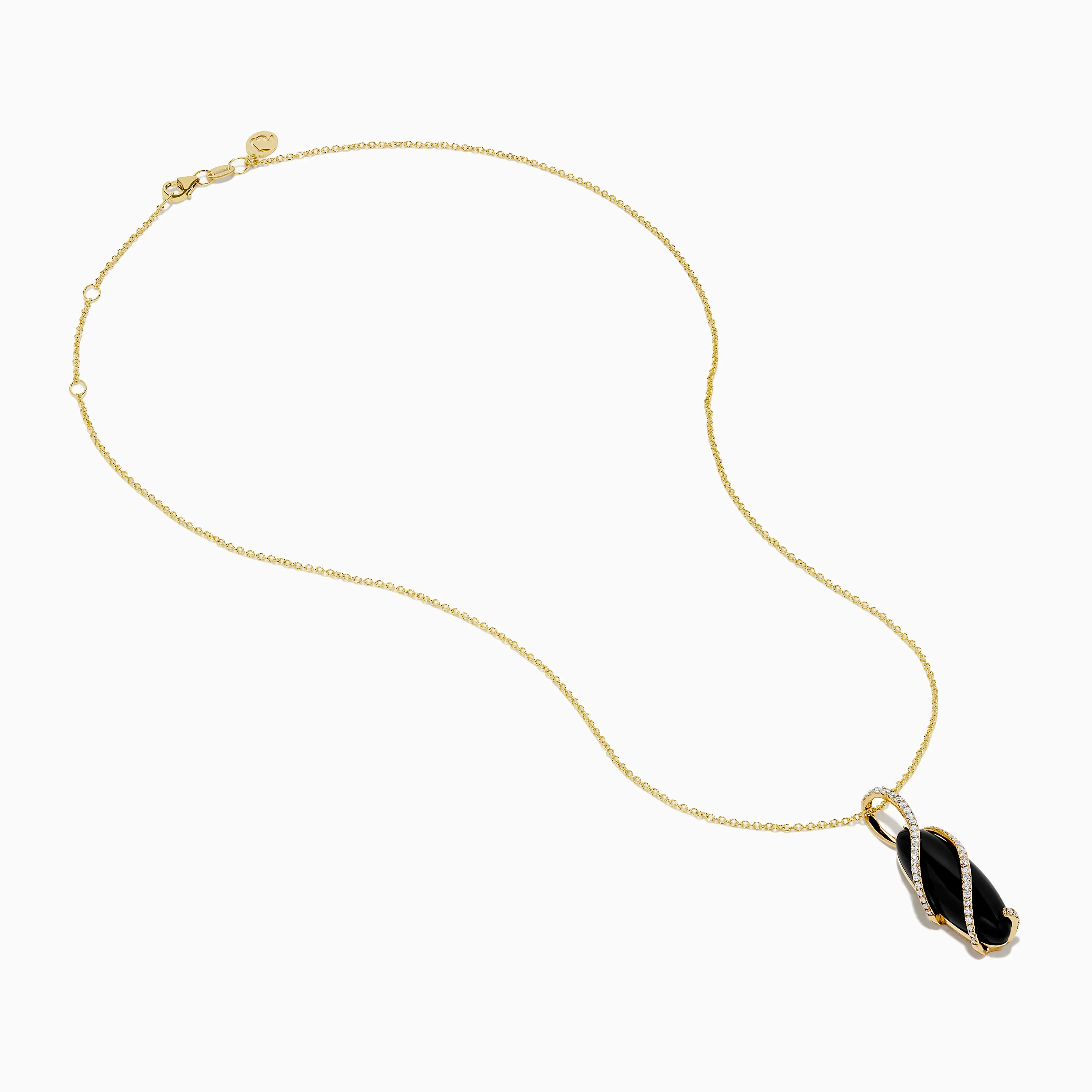 Eclipse 14K Yellow Gold Onyx and Diamond Pendant sold by Effy product image thumbnail 2