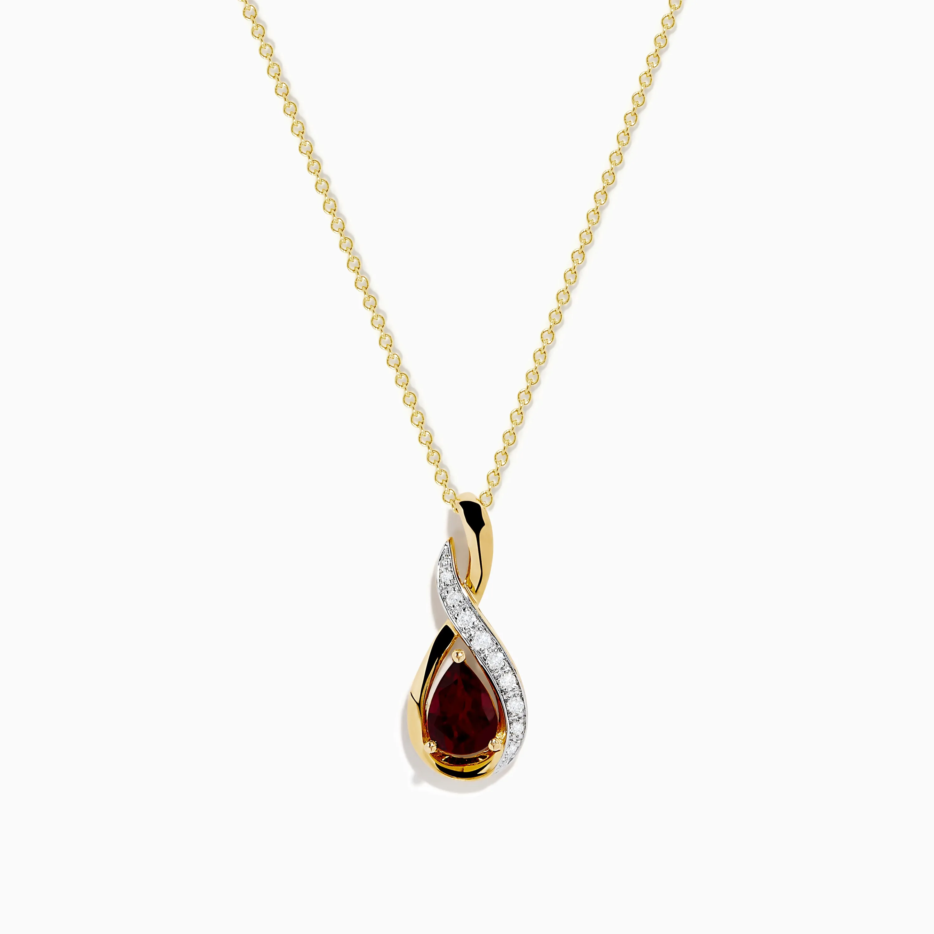 14K Yellow Gold Rhodolite and Diamond Pendant sold by Effy