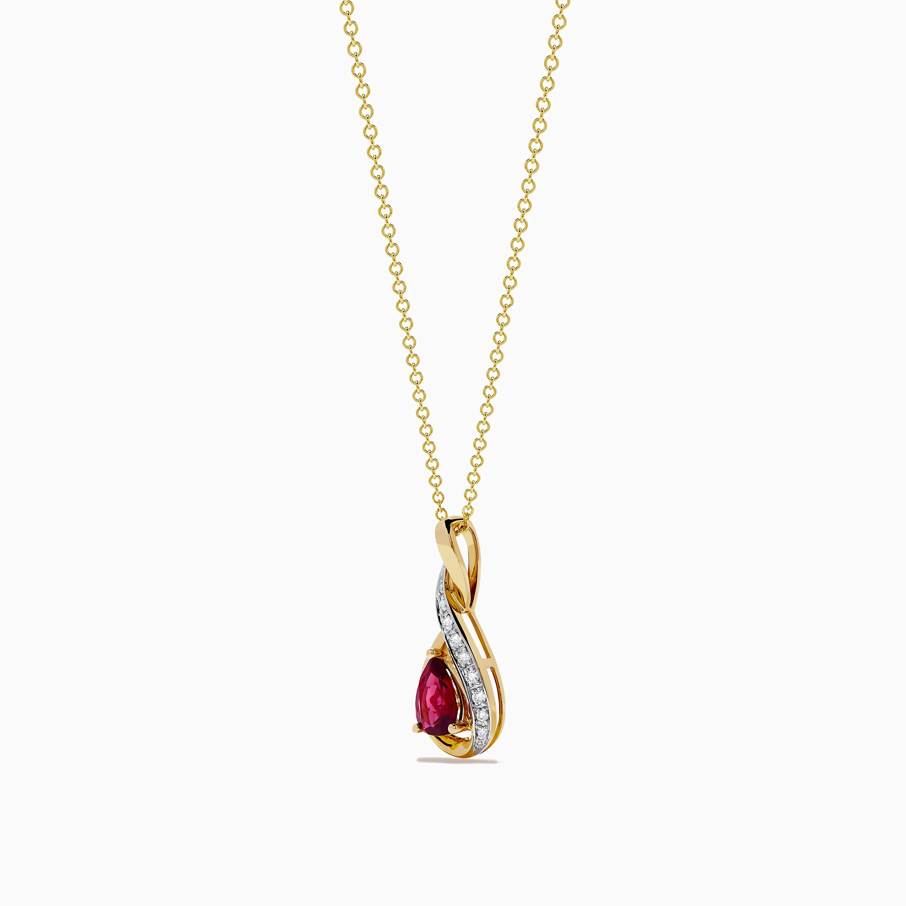 14K Yellow Gold Rhodolite and Diamond Pendant sold by Effy product image thumbnail 4