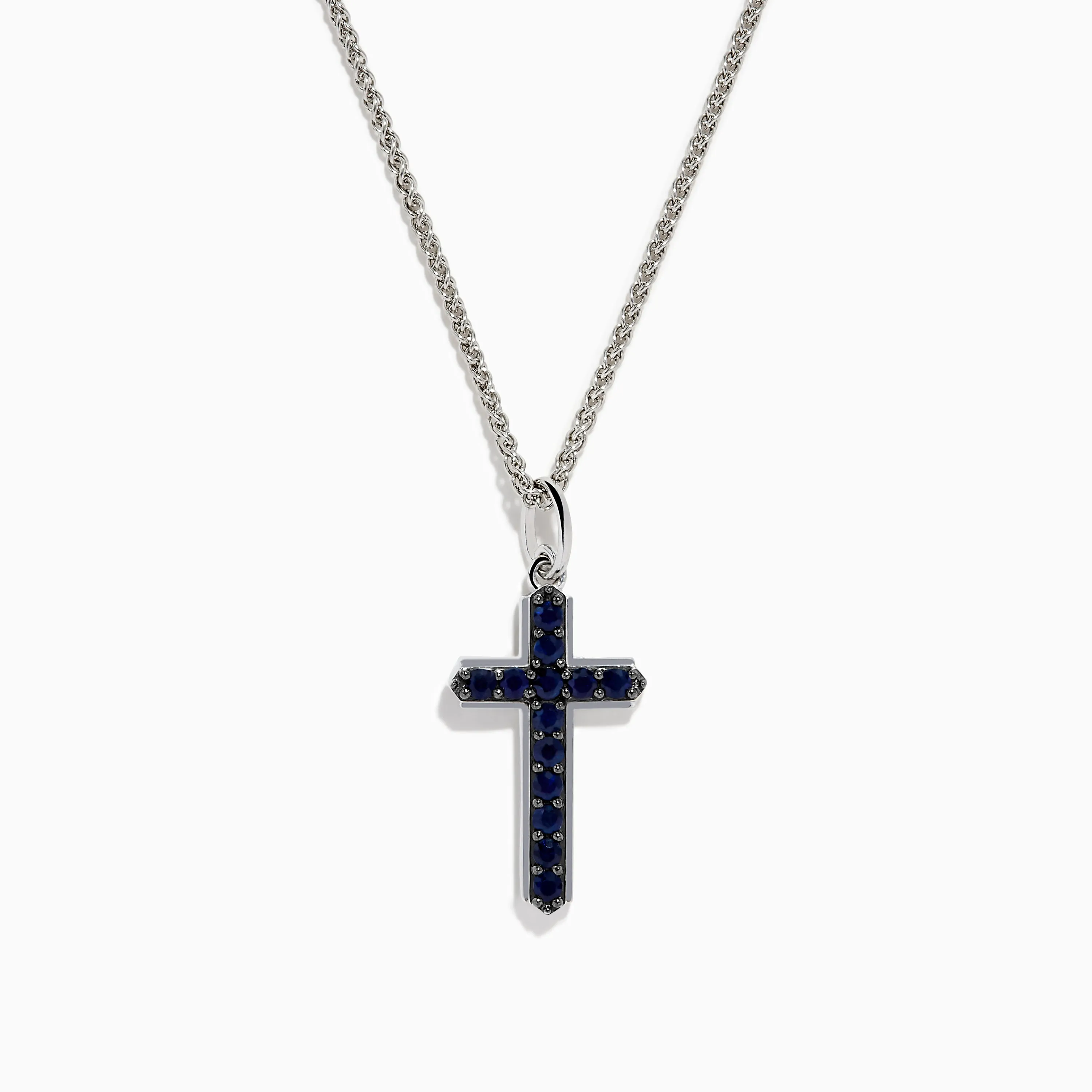 925 Sterling Silver Sapphire Cross Pendant sold by Effy