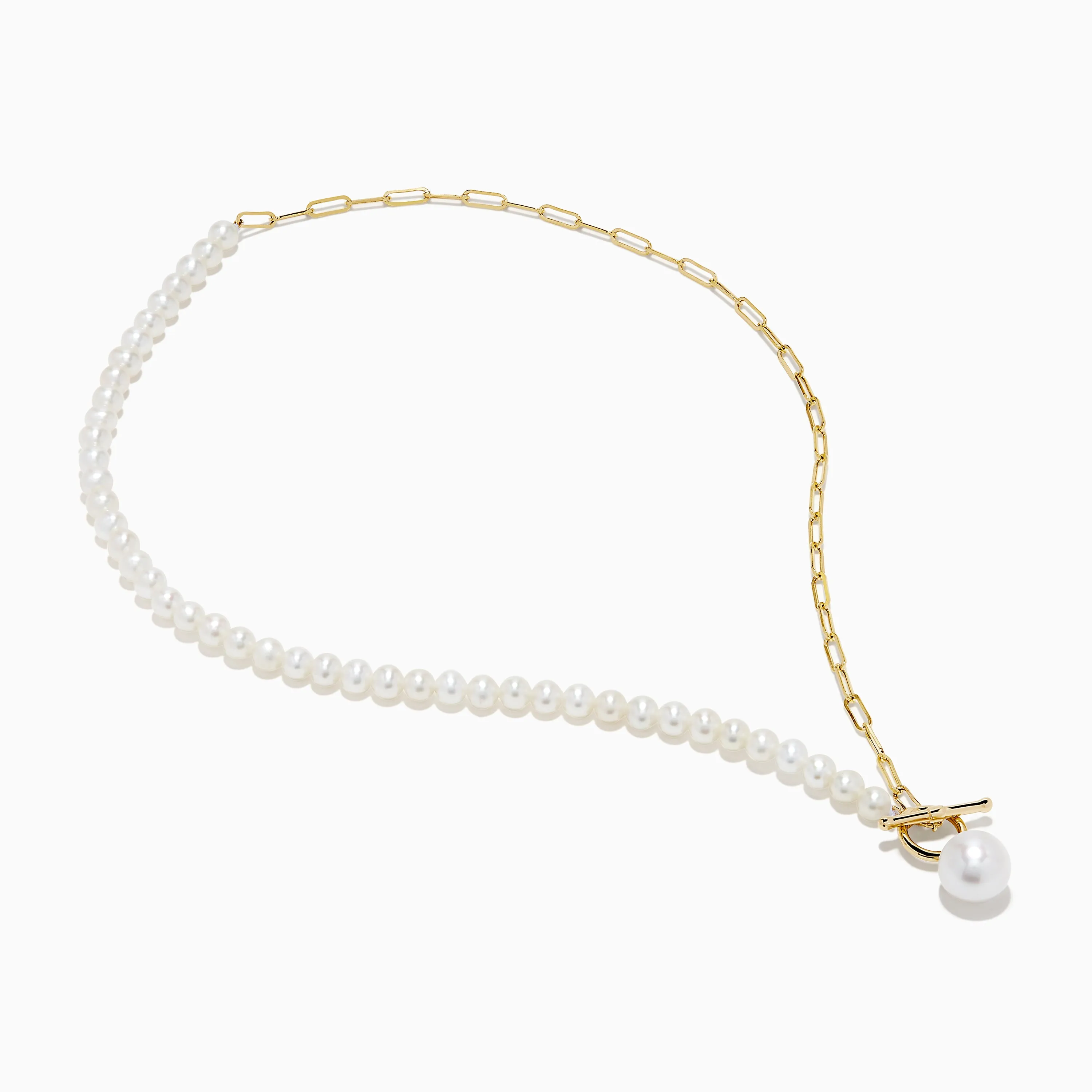 14K Yellow Gold Fresh Water Pearl & Paperclip Chain Necklace sold by Effy product image thumbnail 2