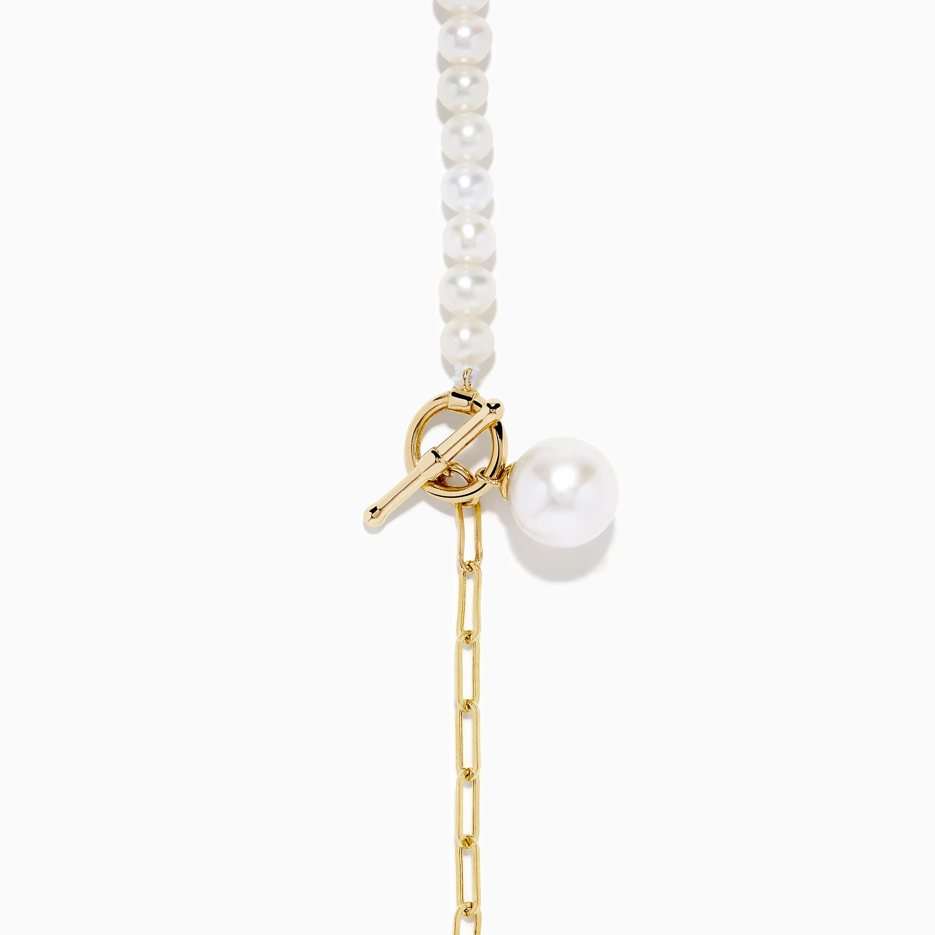 14K Yellow Gold Fresh Water Pearl & Paperclip Chain Necklace sold by Effy product image thumbnail 5