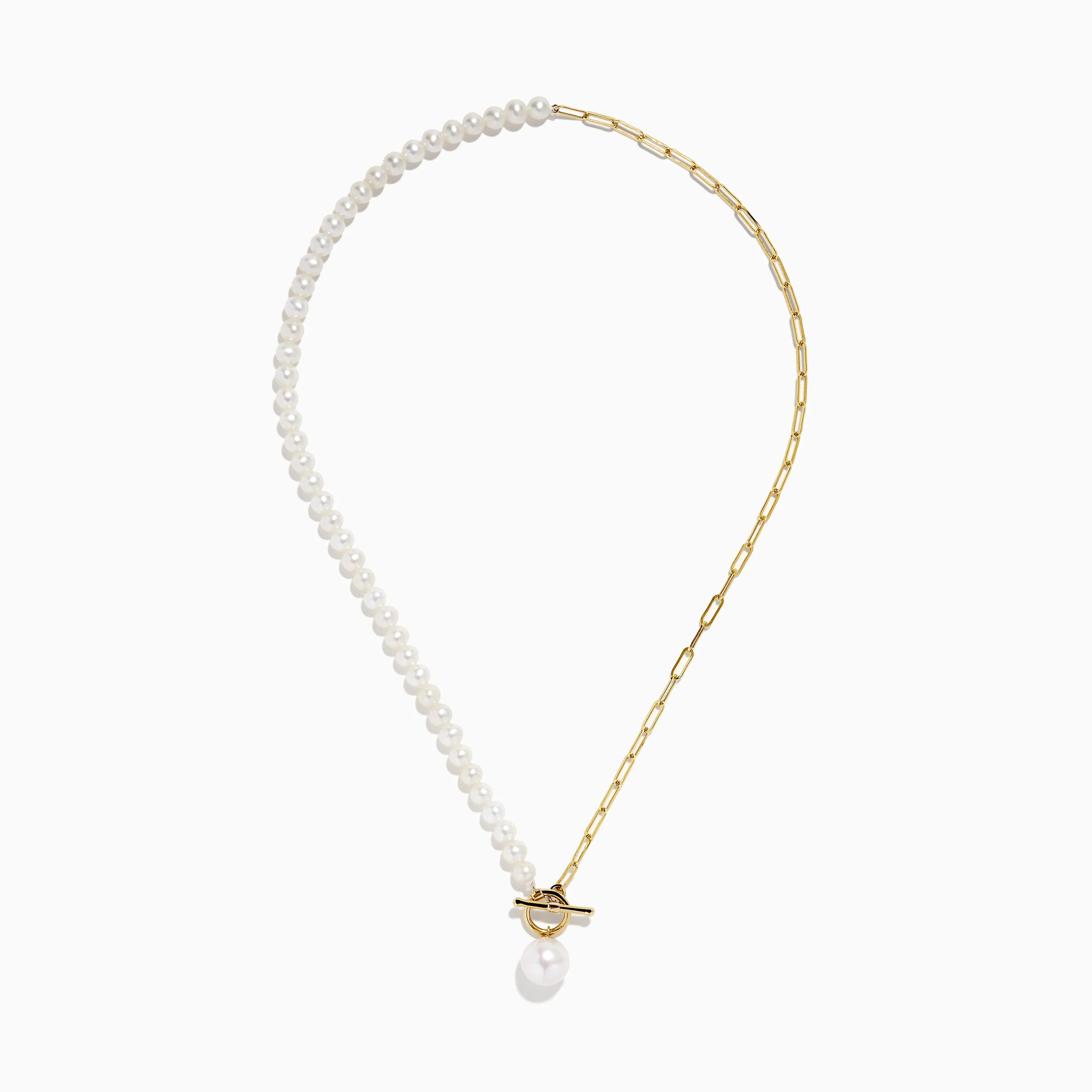 14K Yellow Gold Fresh Water Pearl & Paperclip Chain Necklace sold by Effy product image thumbnail 3