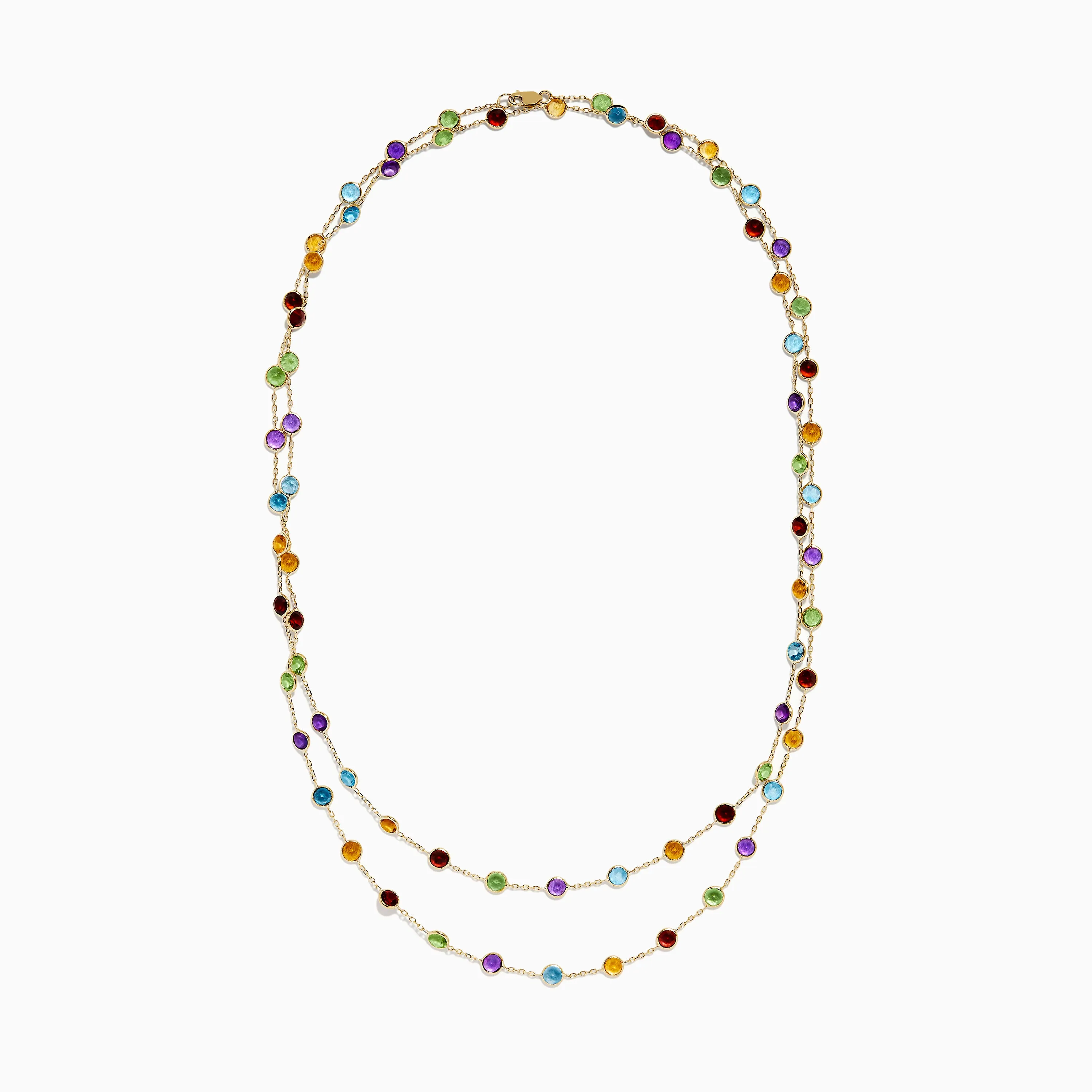 Mosaic 14K Yellow Gold Multi Color Gemstone and Diamond Necklace sold by Effy product image thumbnail 3