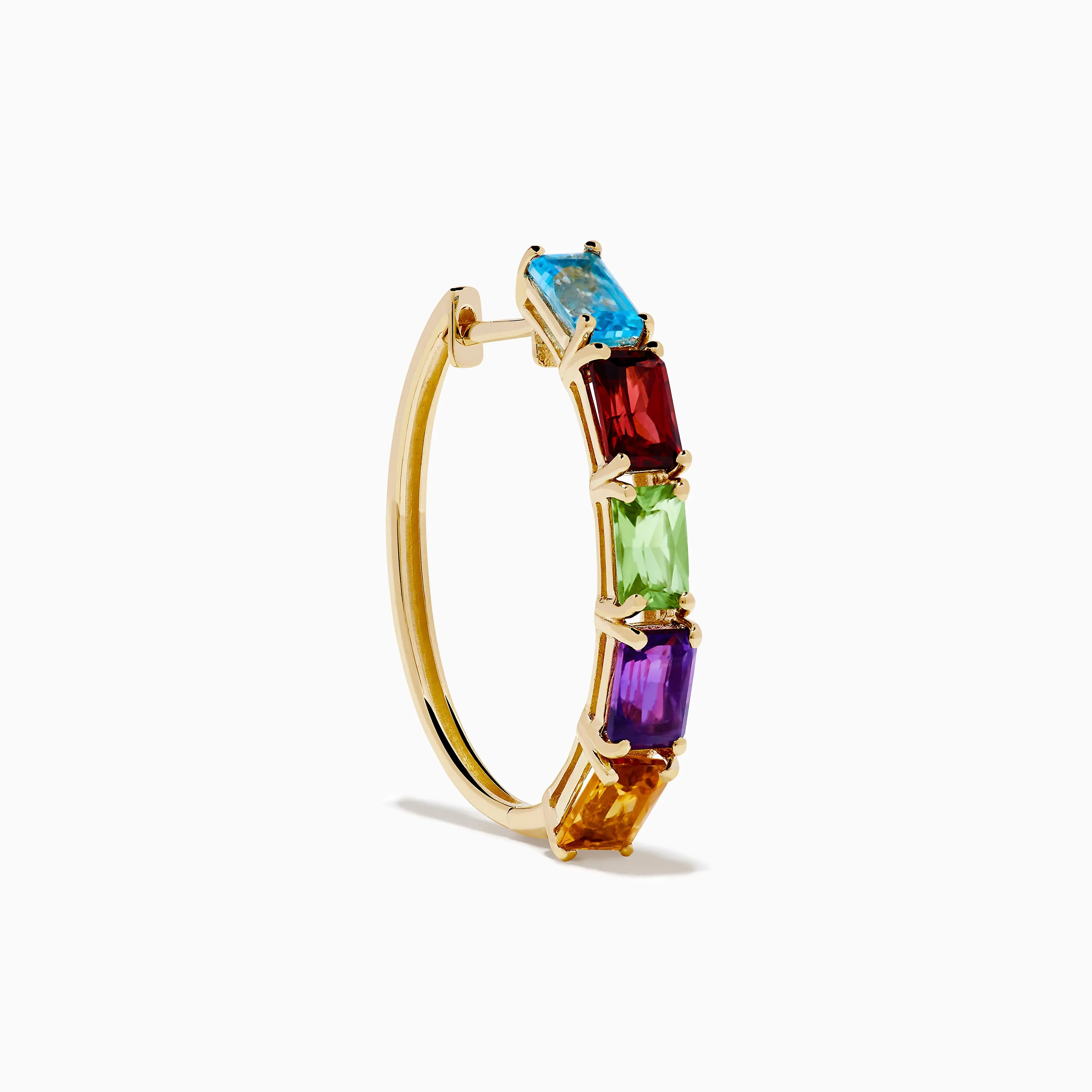 Mosaic 14K Yellow Gold Multi Color Gemstone Hoop Earrings sold by Effy product image thumbnail 3