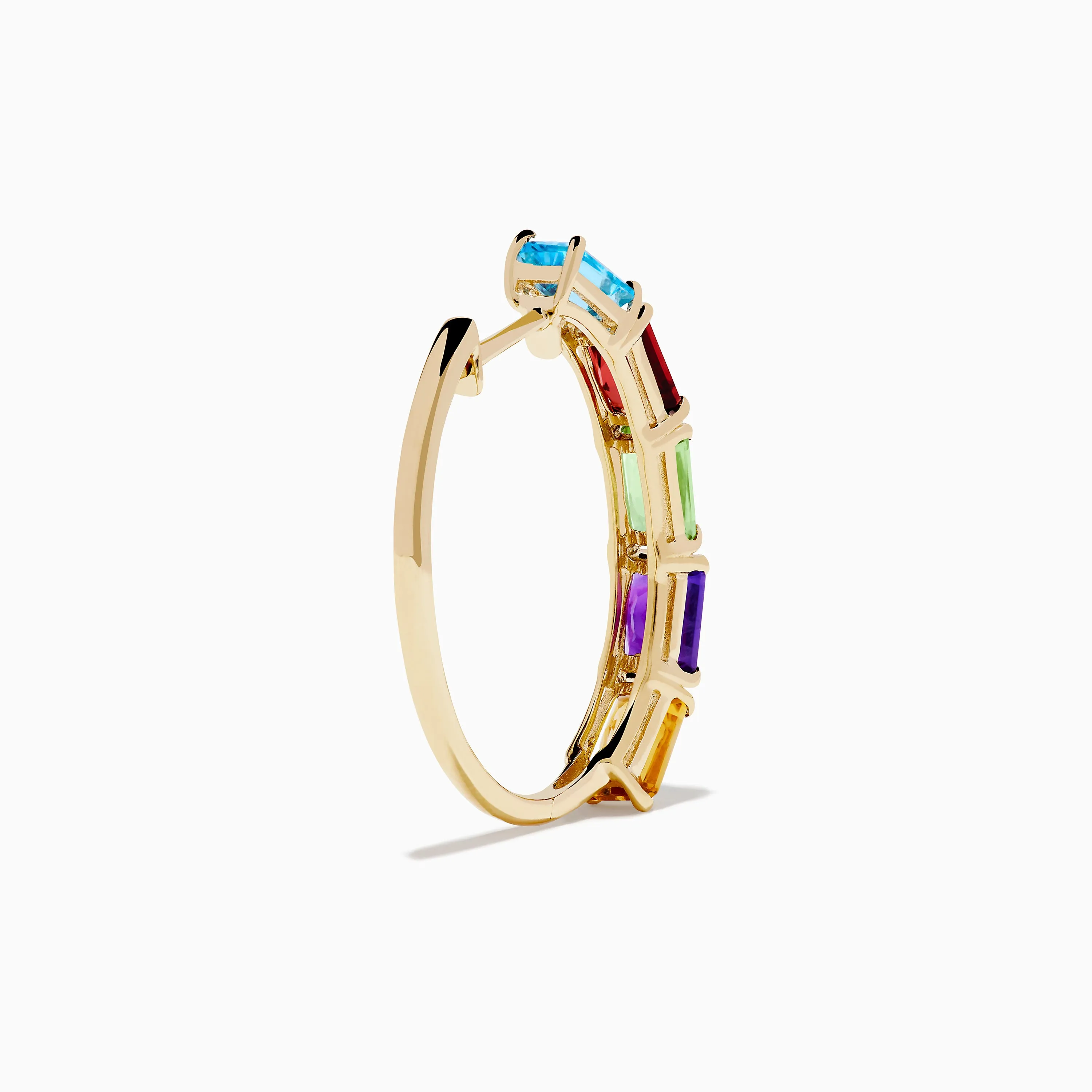 Mosaic 14K Yellow Gold Multi Color Gemstone Hoop Earrings sold by Effy product image thumbnail 4