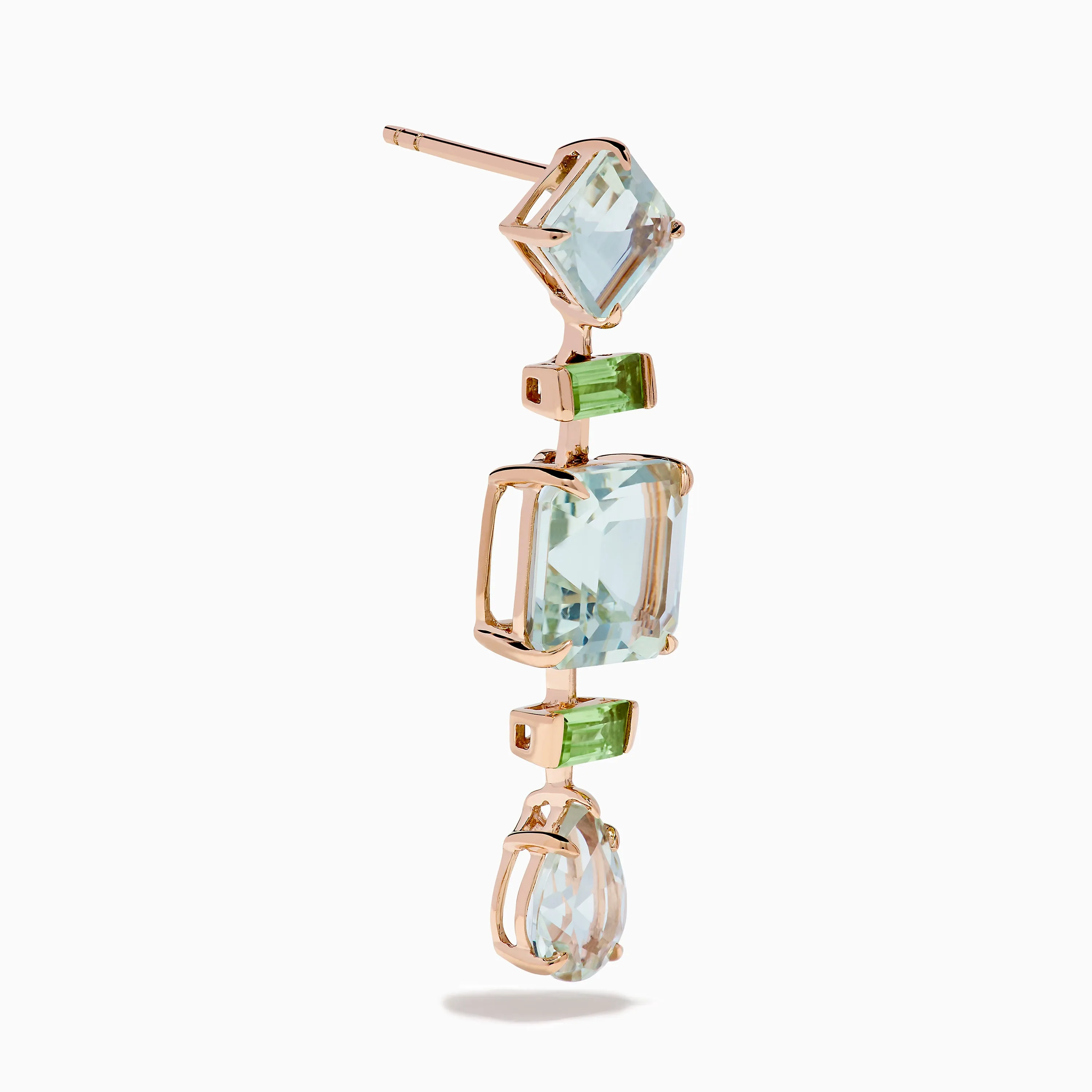 14K Rose Gold Green Amethyst and Peridot Earrings sold by Effy product image thumbnail 3