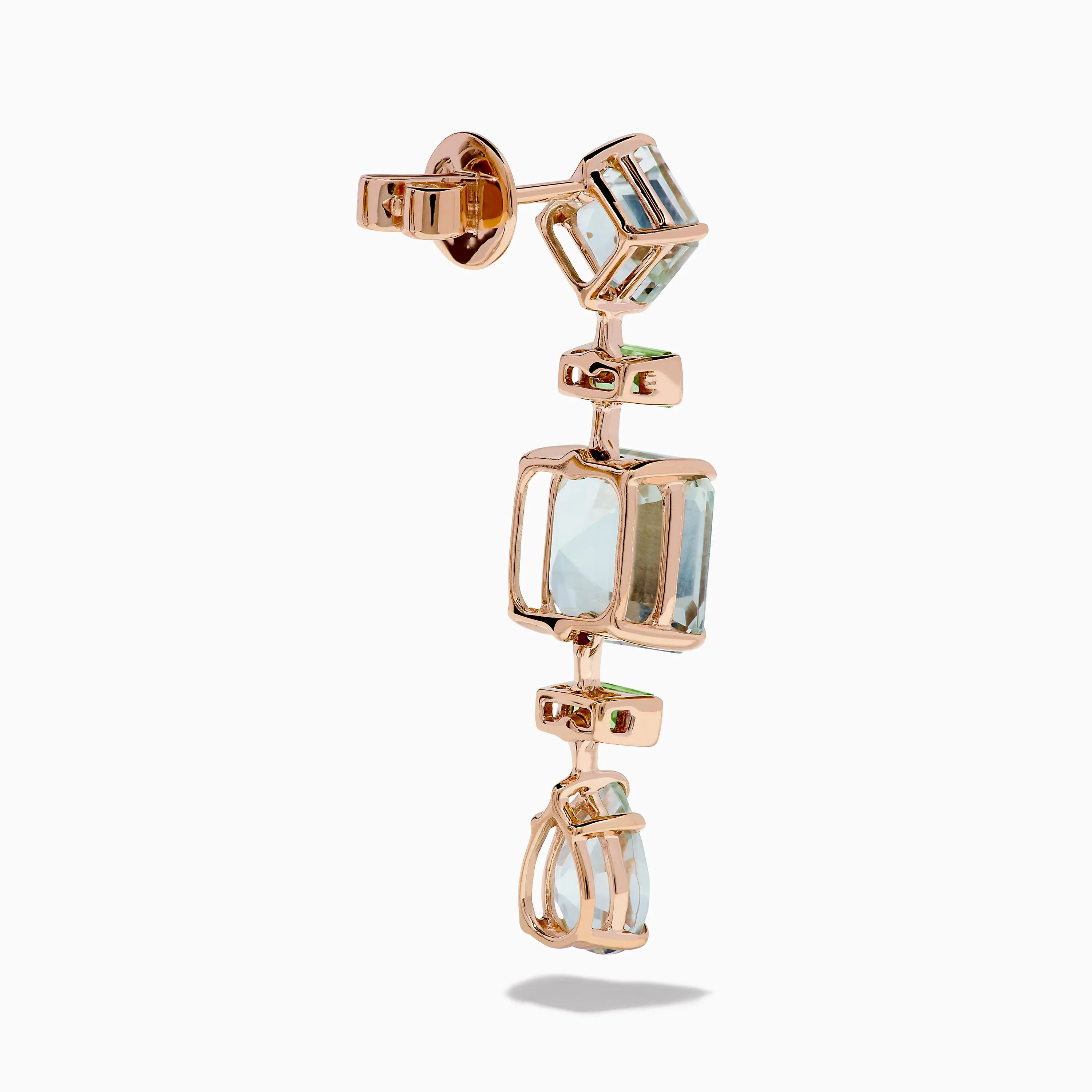 14K Rose Gold Green Amethyst and Peridot Earrings sold by Effy product image thumbnail 4
