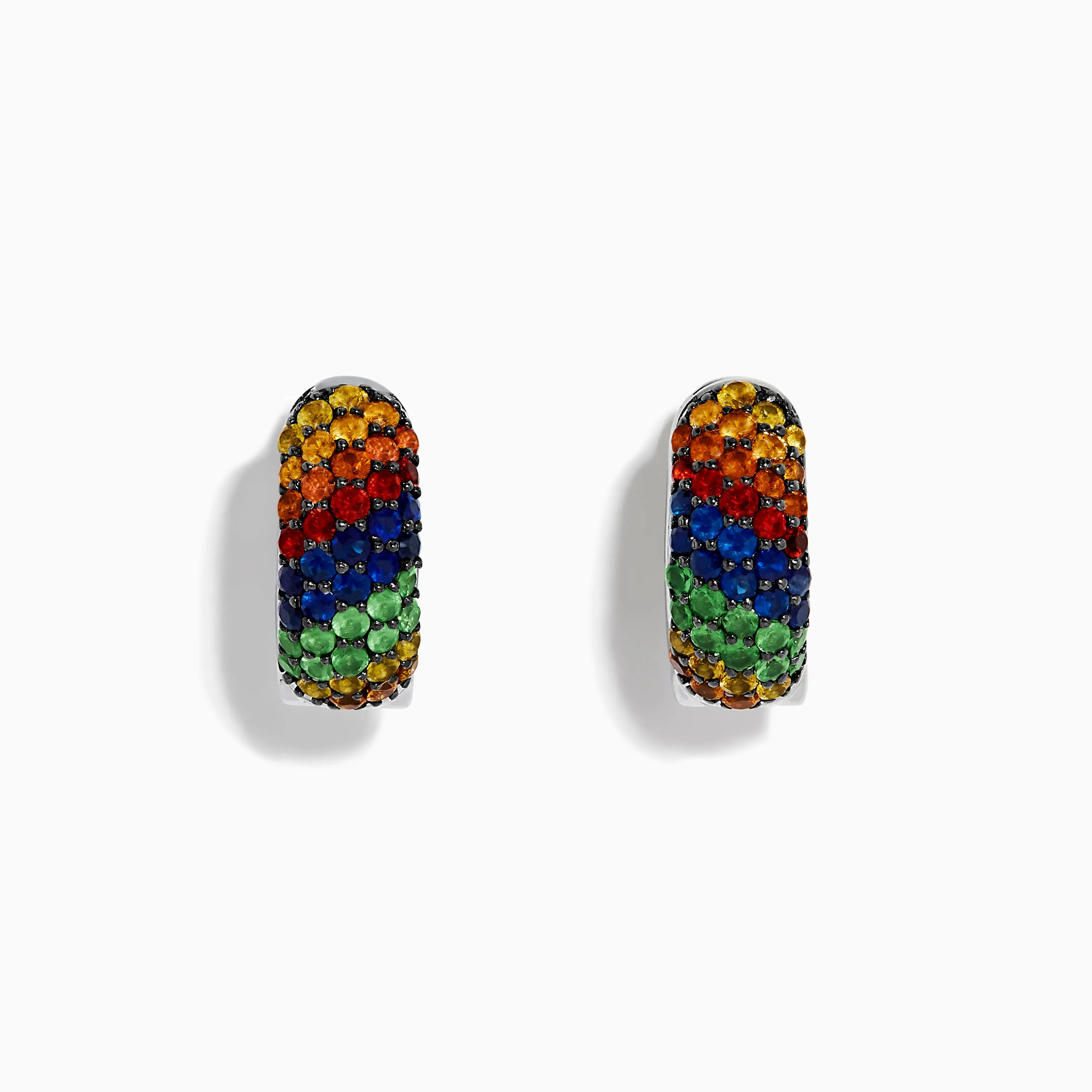 925 Sterling Silver Multi Color Sapphire Huggie Earrings sold by Effy