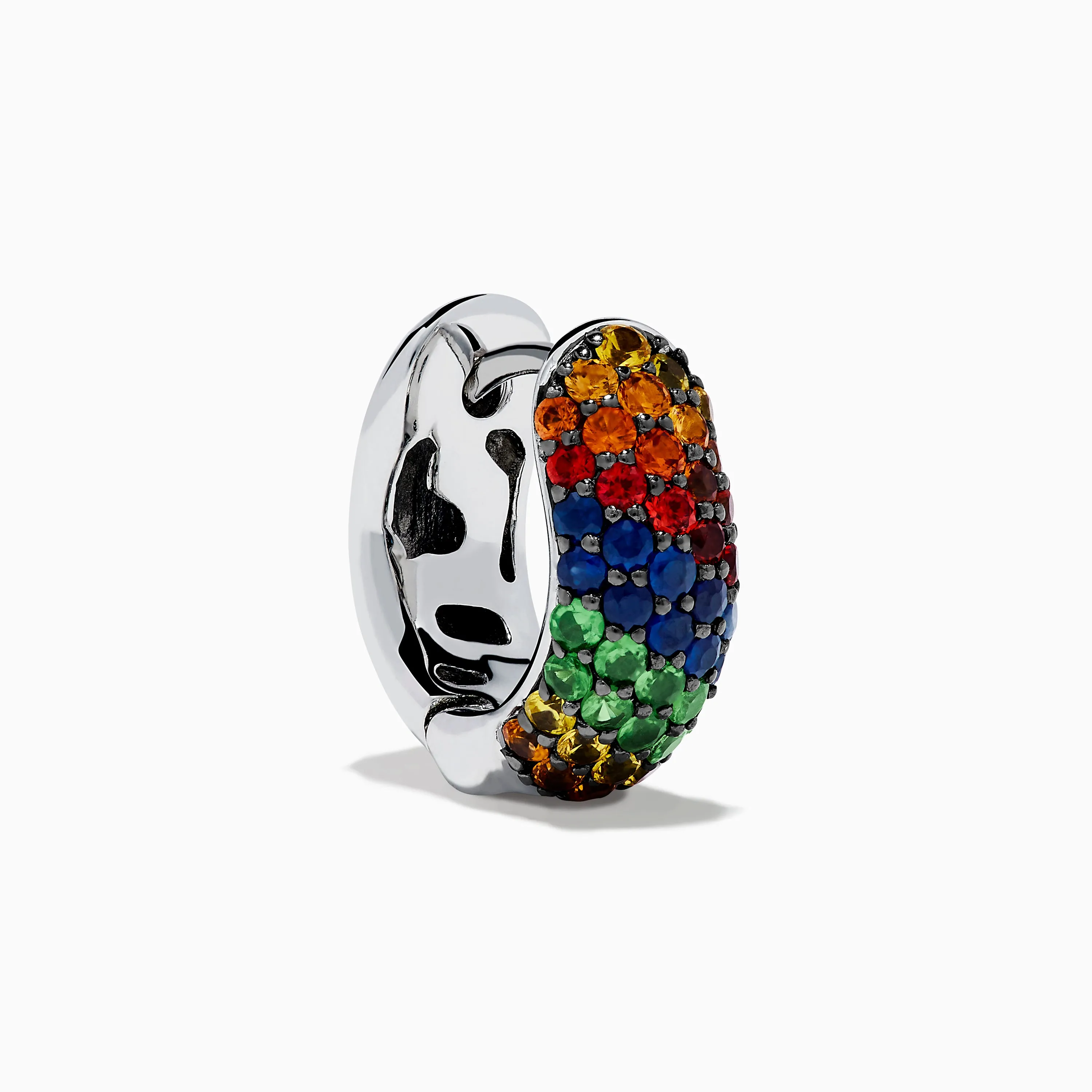 925 Sterling Silver Multi Color Sapphire Huggie Earrings sold by Effy product image thumbnail 3