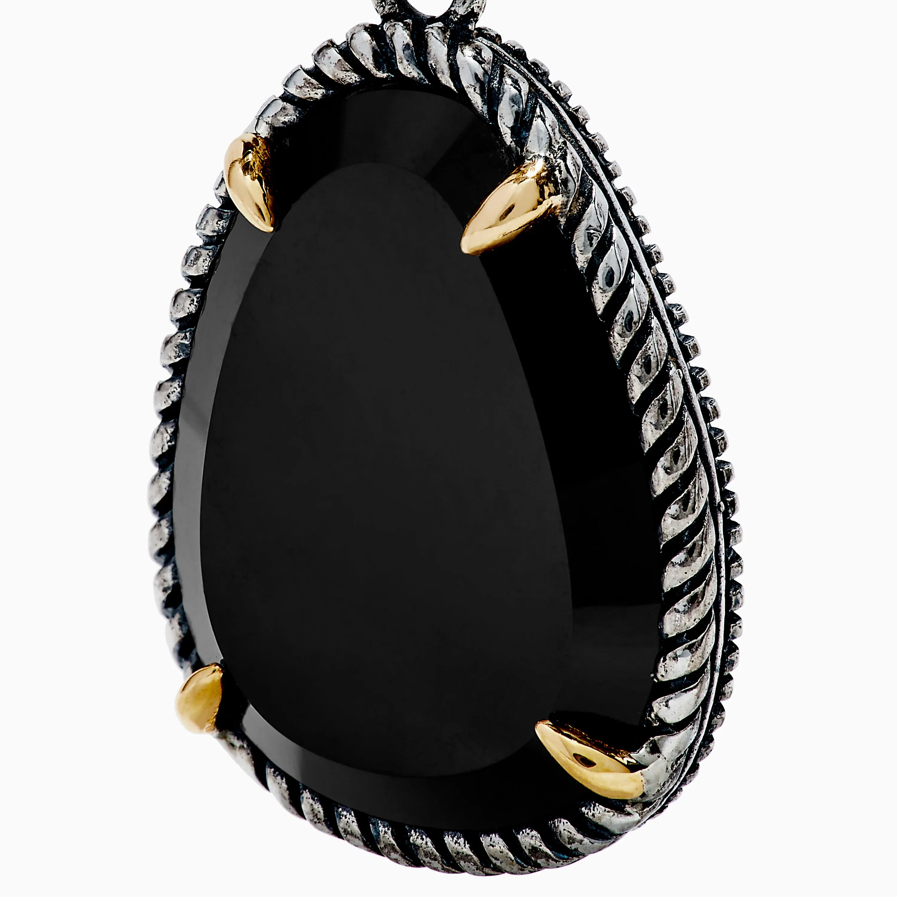 Eclipse 925 Sterling Silver and 18K Yellow Gold Onyx Earrings sold by Effy product image thumbnail 2