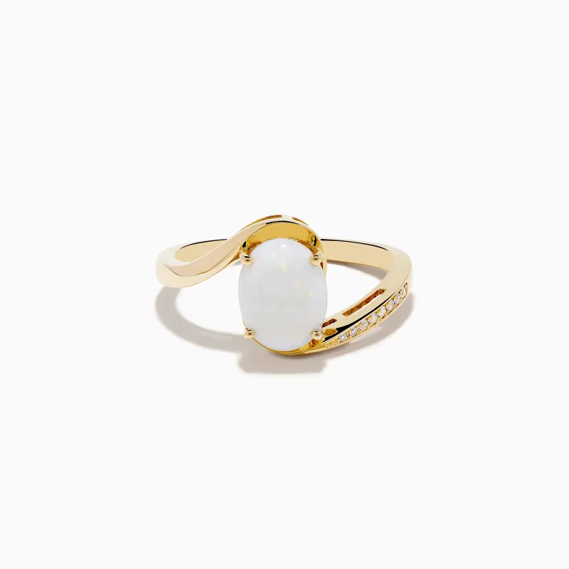 Aurora 14K Yellow Gold Opal and Diamond Ring sold by Effy