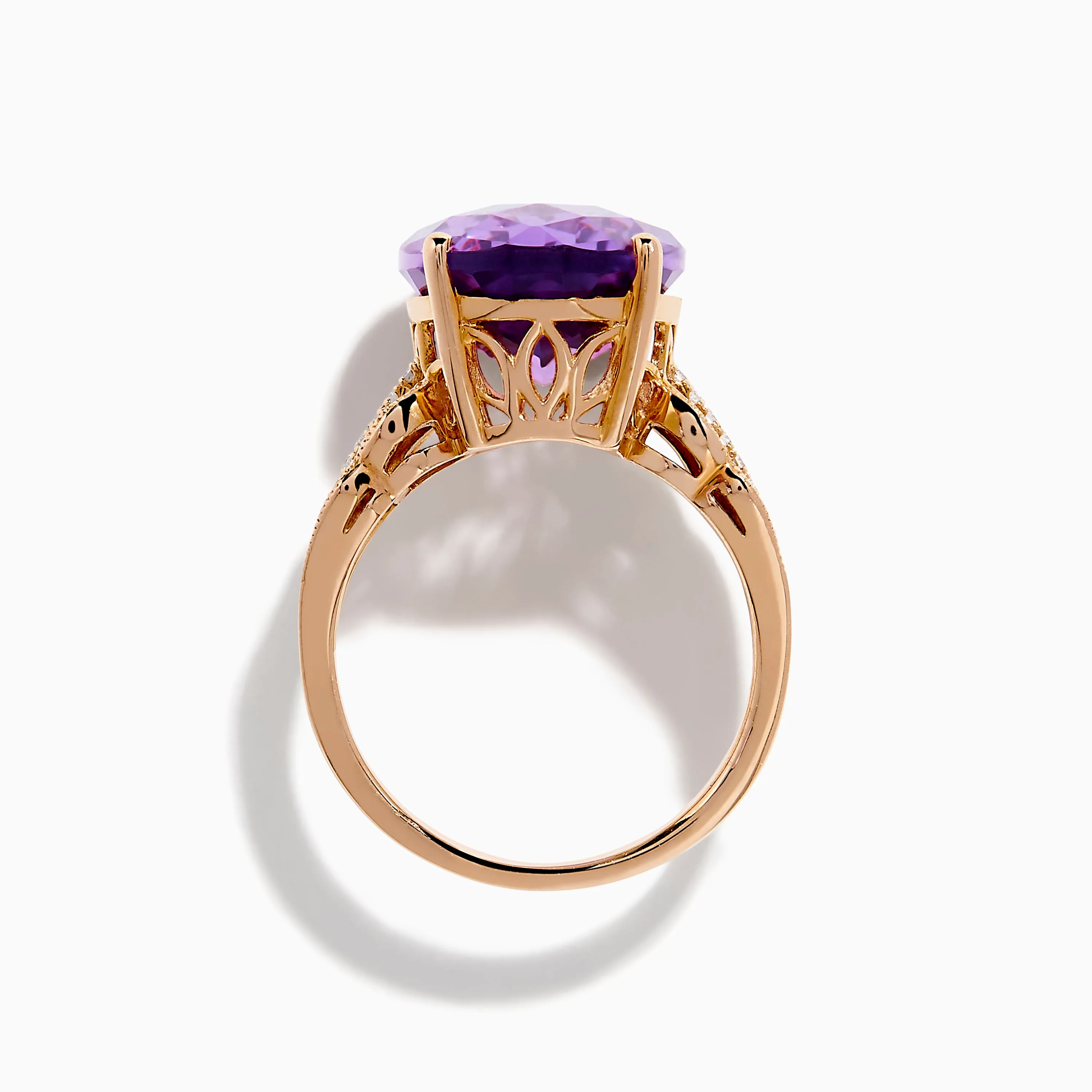 14K Rose Gold Purple Amethyst and Diamond Cocktail Ring sold by Effy product image thumbnail 3