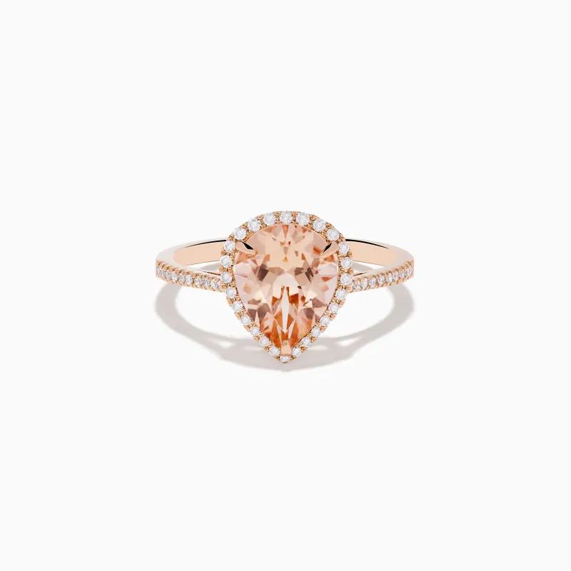 Blush 14K Rose Gold Morganite and Diamond Ring sold by Effy