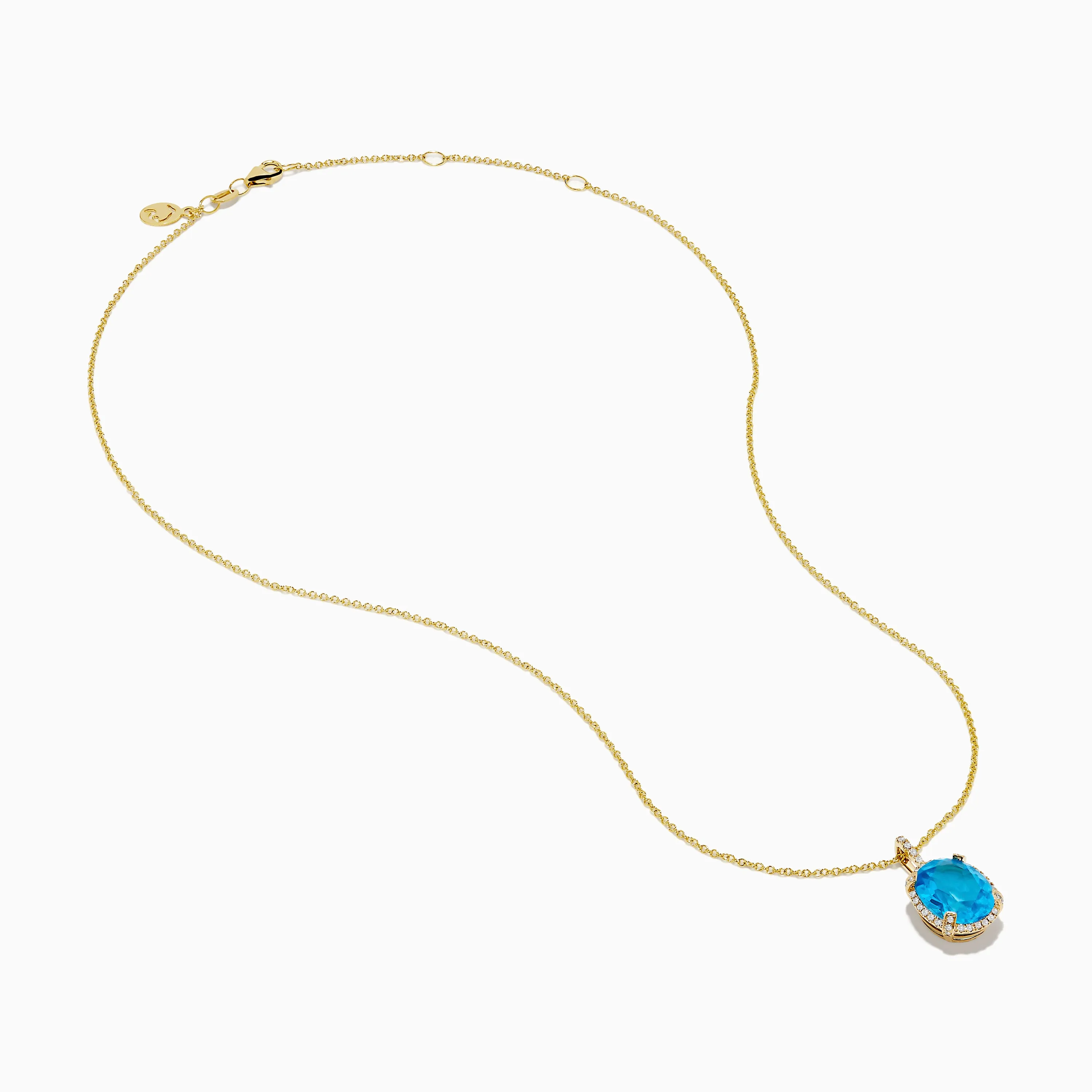 Ocean Bleu 14K Yellow Gold Blue Topaz and Diamond Pendant sold by Effy product image thumbnail 2