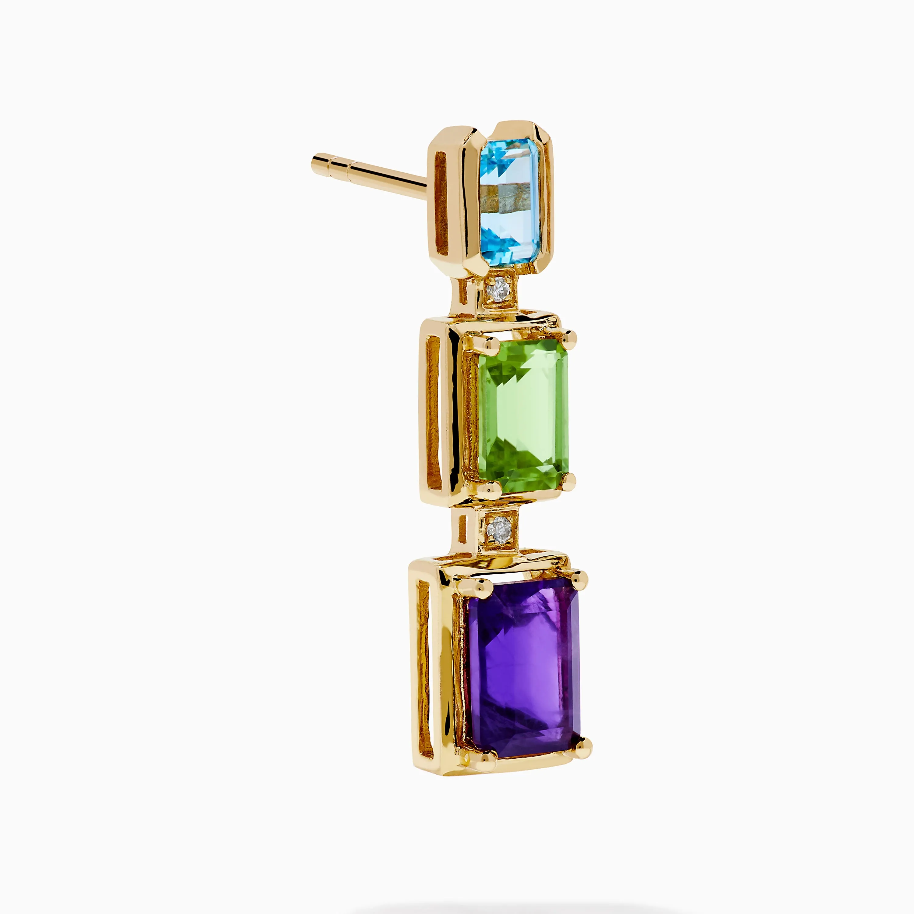 Mosaic 14K Yellow Gold Multi Gemstone and Diamond Drop Earrings sold by Effy product image thumbnail 3