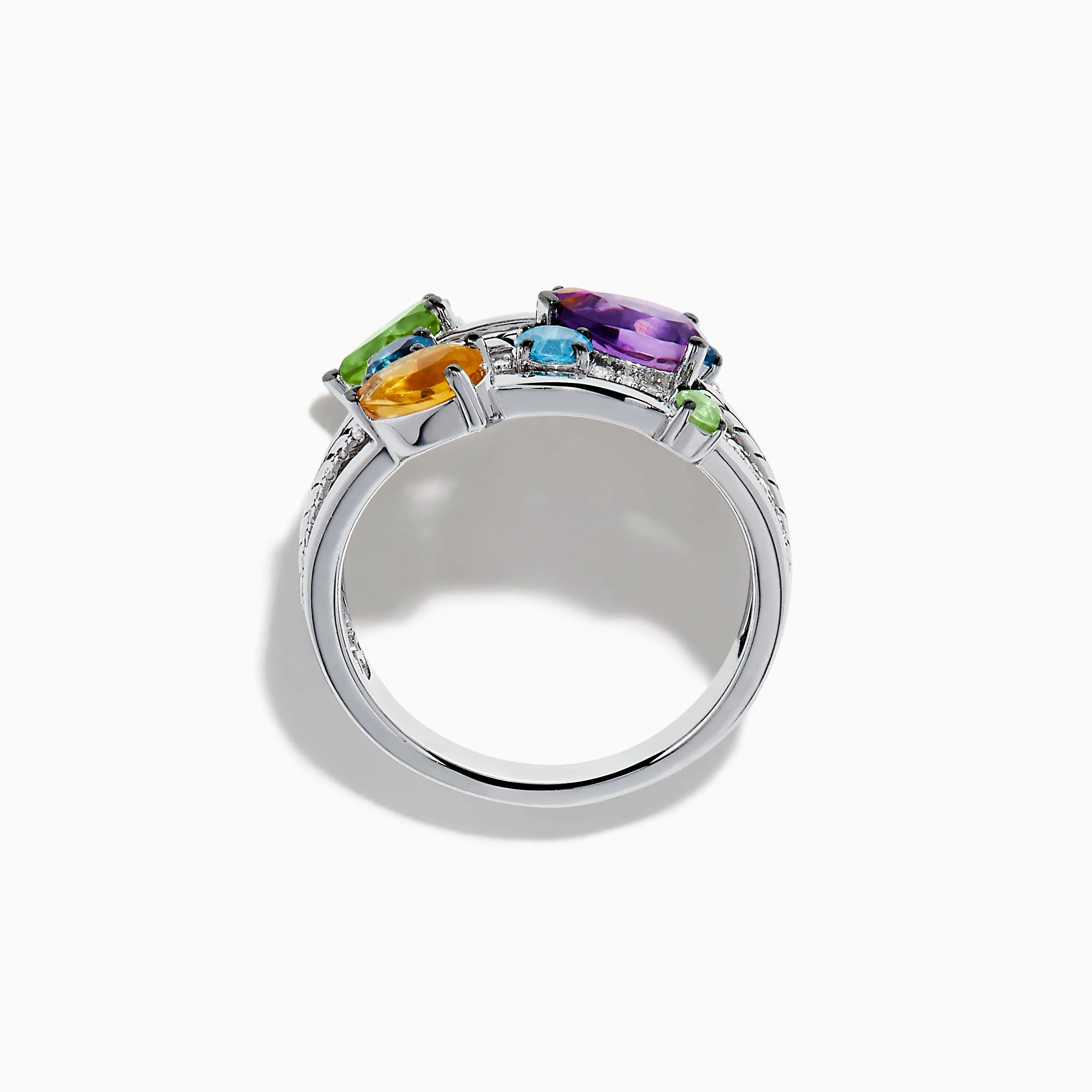 Mosaic 925 Sterling Silver Multi Gemstone and Diamond Ring sold by Effy product image thumbnail 3