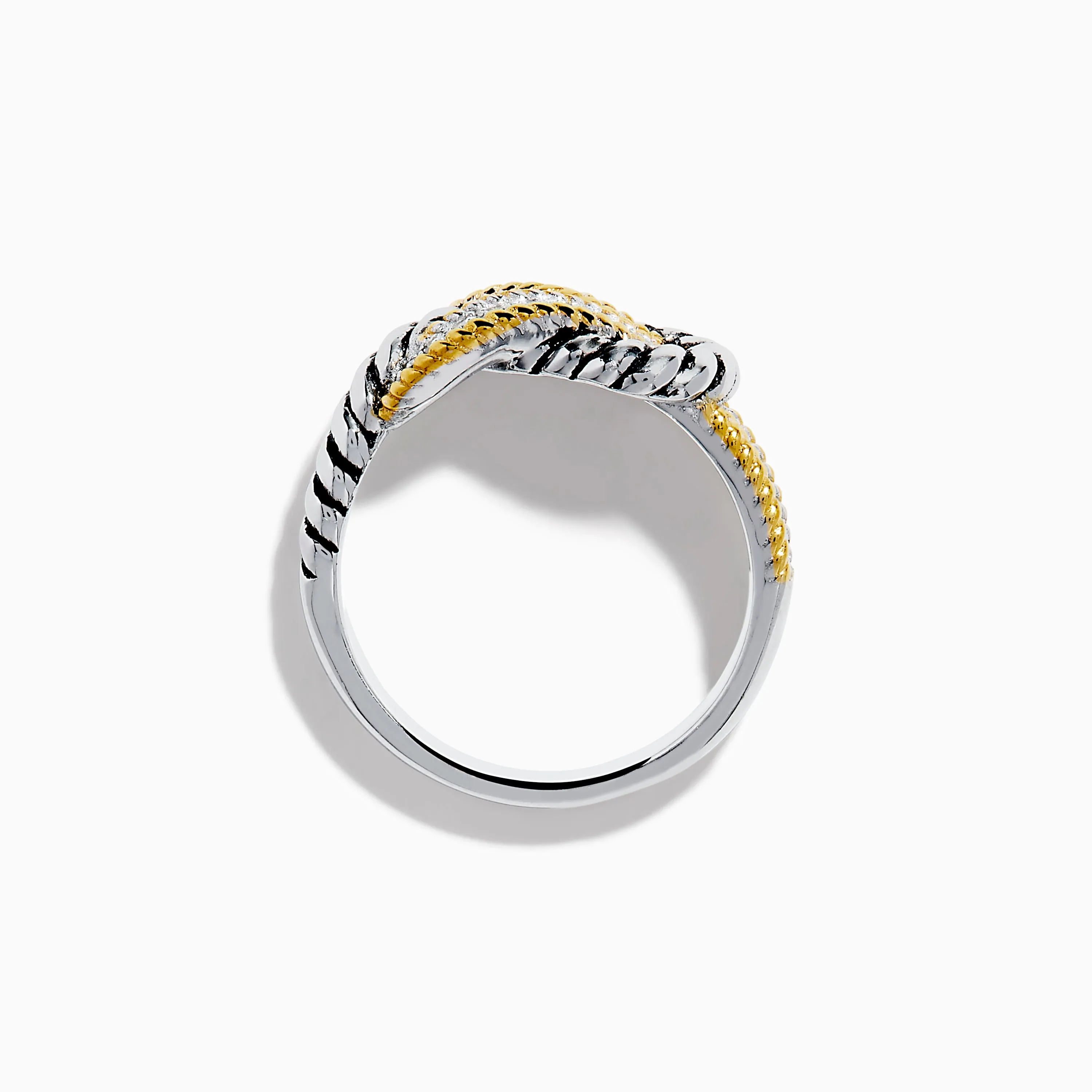 925 Sterling Silver 18K Plated Diamond Interlocking Links Ring sold by Effy product image thumbnail 3