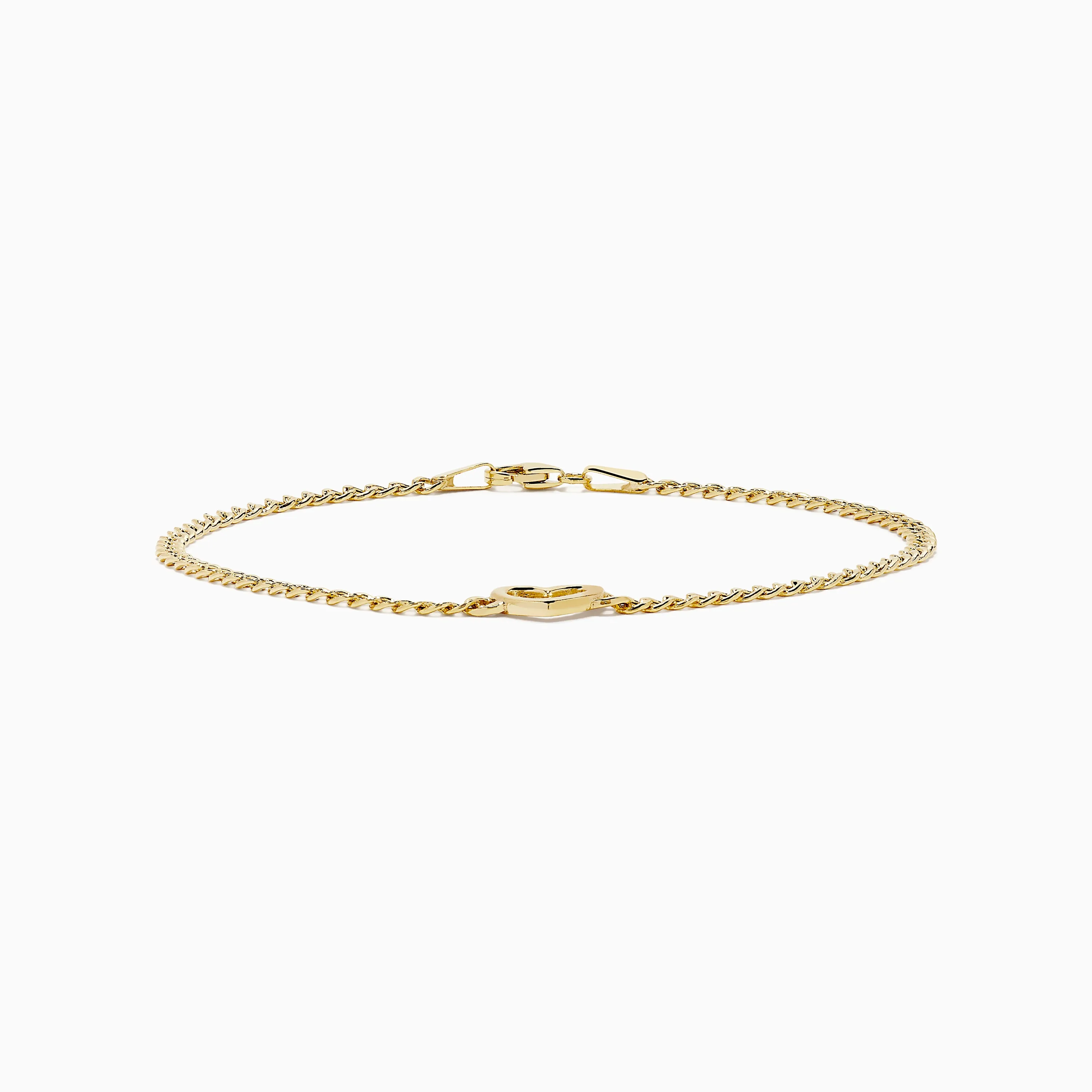14K Yellow Gold Heart Curb Chain Bracelet sold by Effy product image thumbnail 3