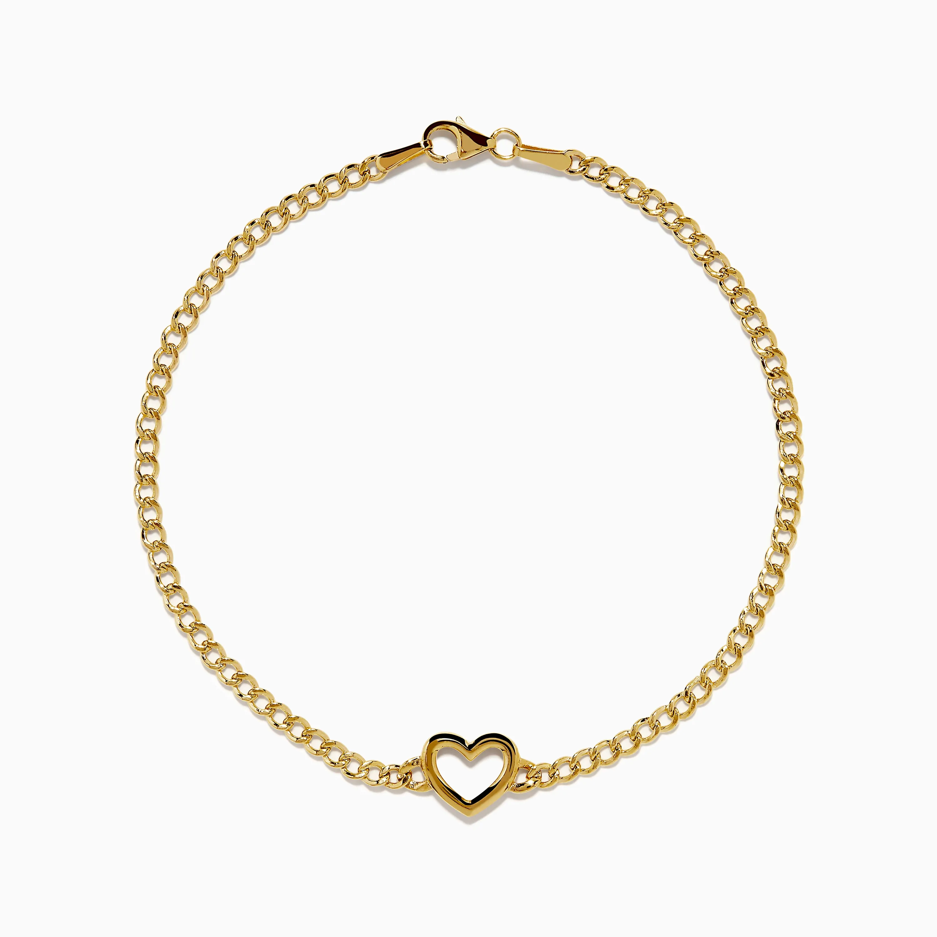 14K Yellow Gold Heart Curb Chain Bracelet sold by Effy