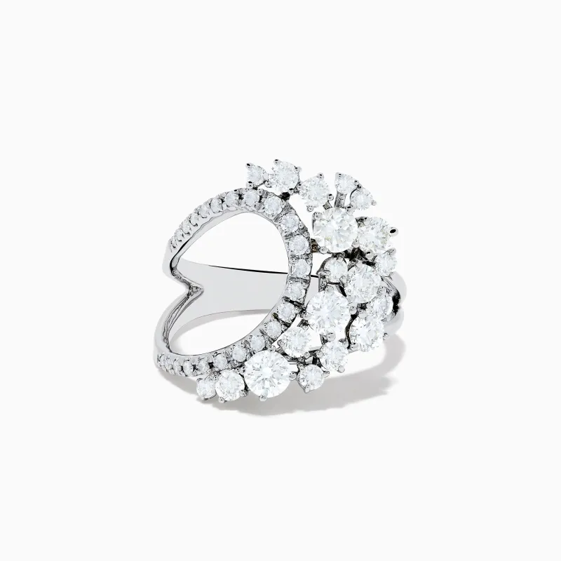 14K White Gold Diamond Wave Ring sold by Effy