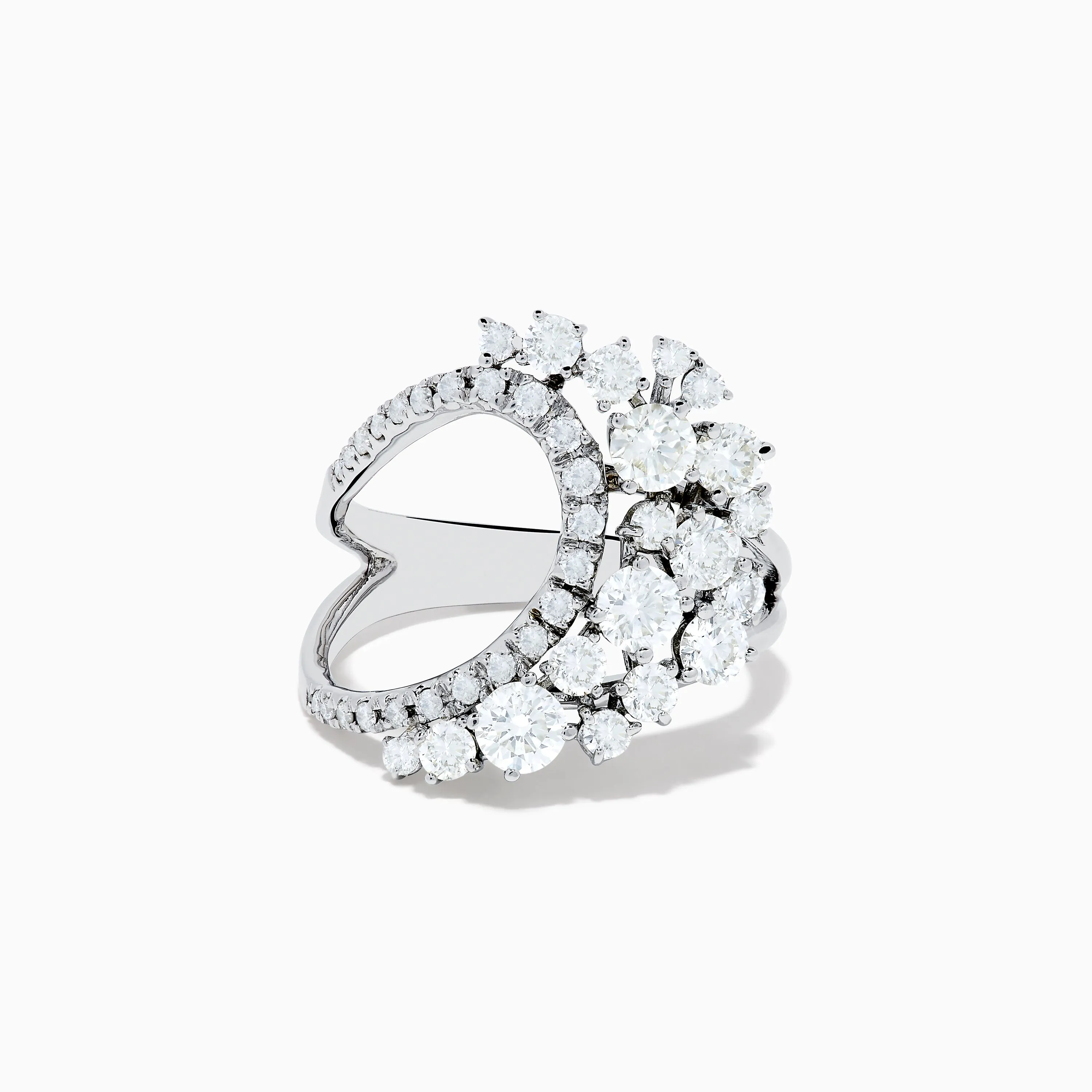 14K White Gold Diamond Wave Ring sold by Effy