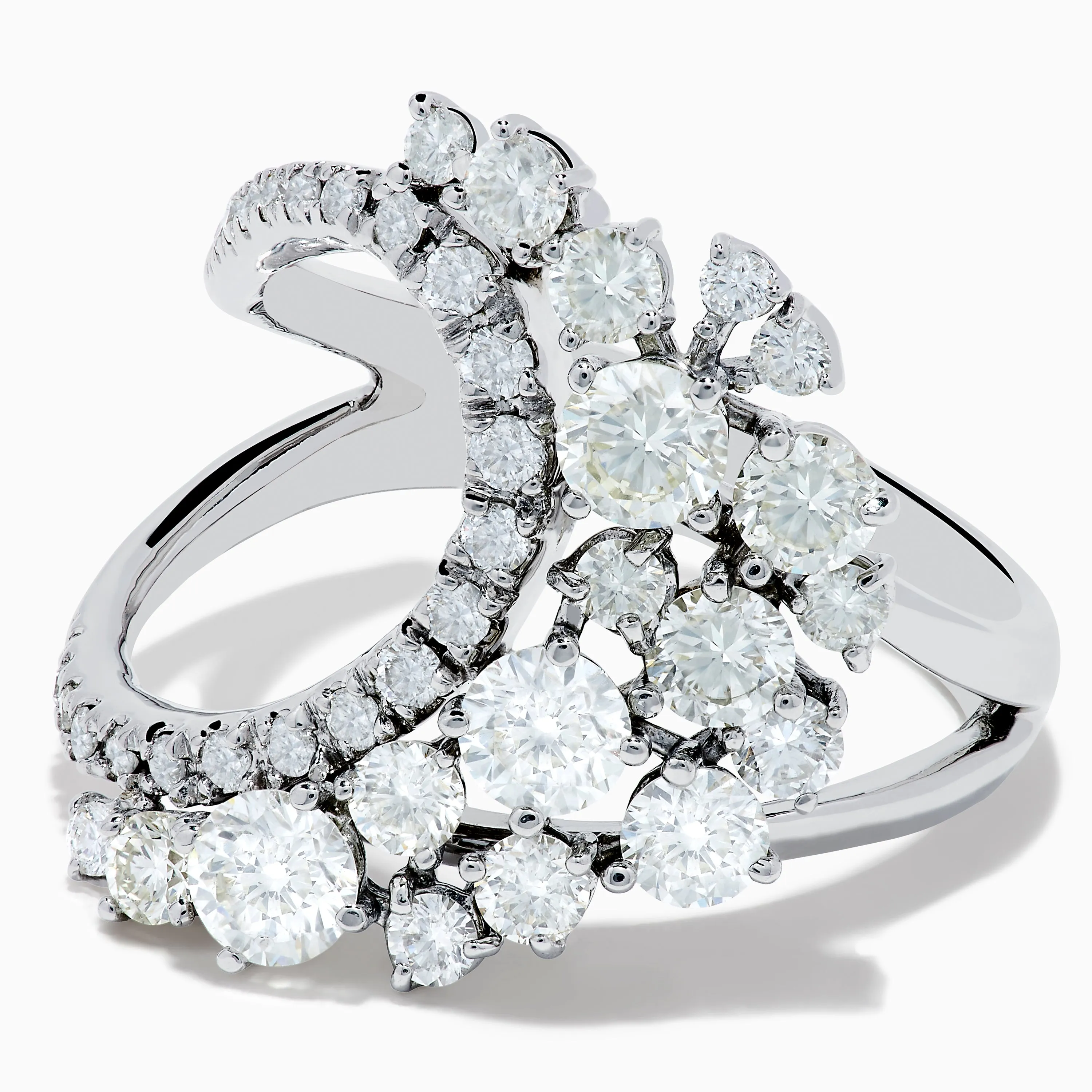 14K White Gold Diamond Wave Ring sold by Effy product image thumbnail 2