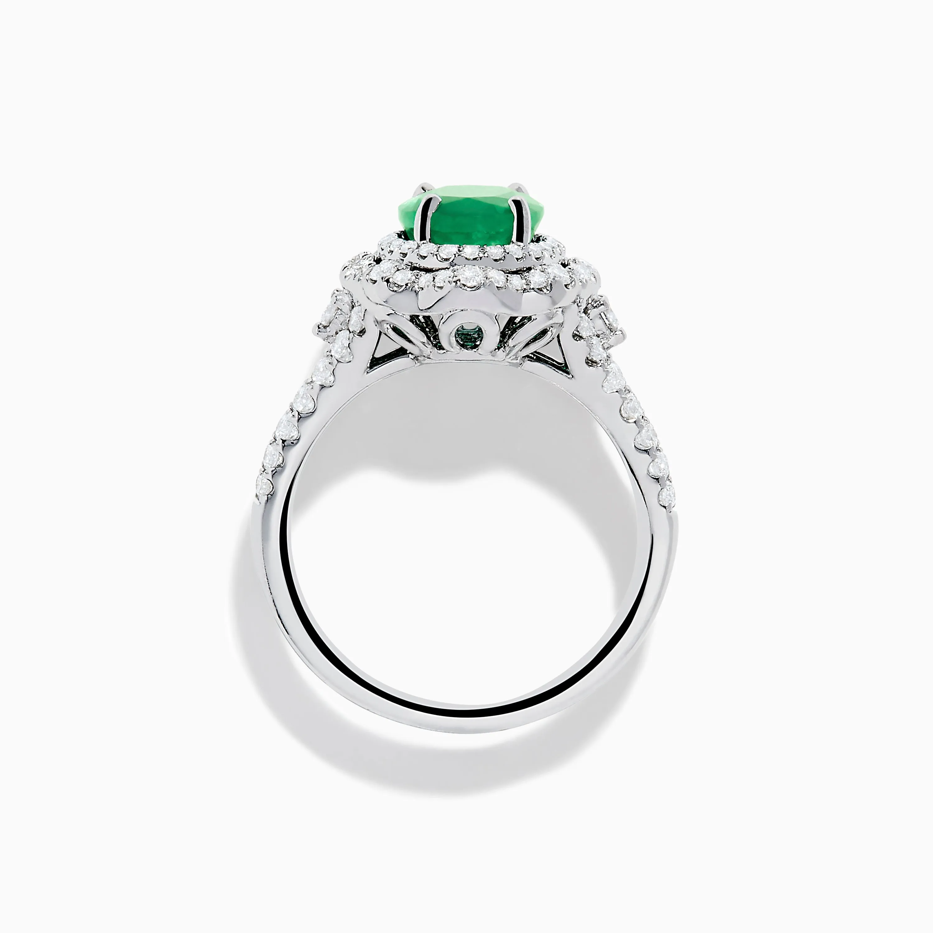 18K White Gold Emerald and Diamond Ring sold by Effy product image thumbnail 3