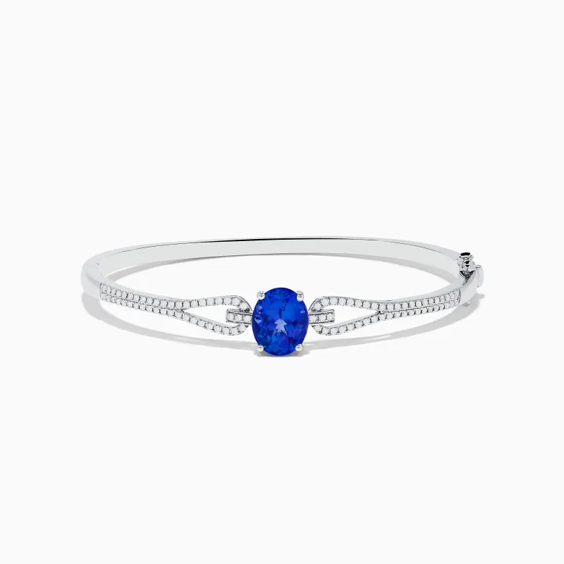 14K White Gold Tanzanite and Diamond Bangle sold by Effy