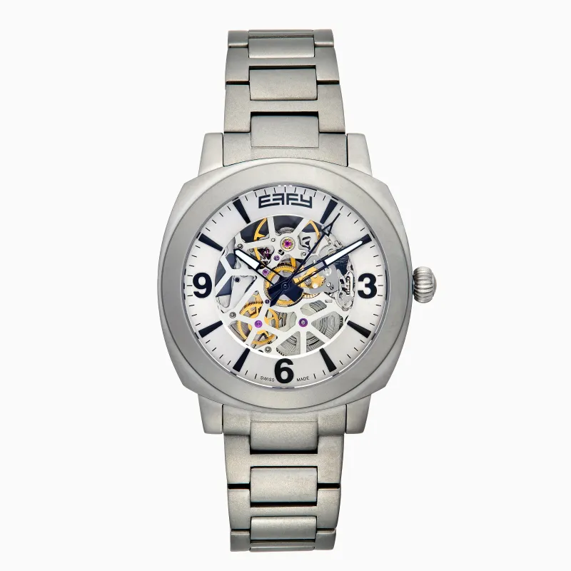 41MM Swiss Made Stainless Steel Automatic Skeleton Watch sold by Effy