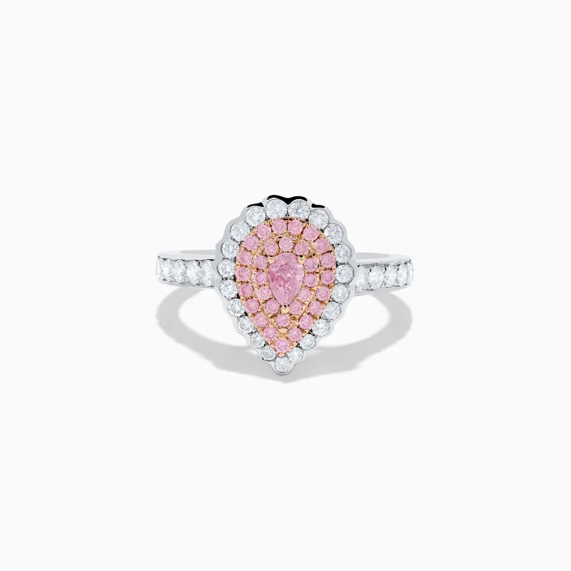 18K Two Tone Gold White and Pink Diamond Ring sold by Effy
