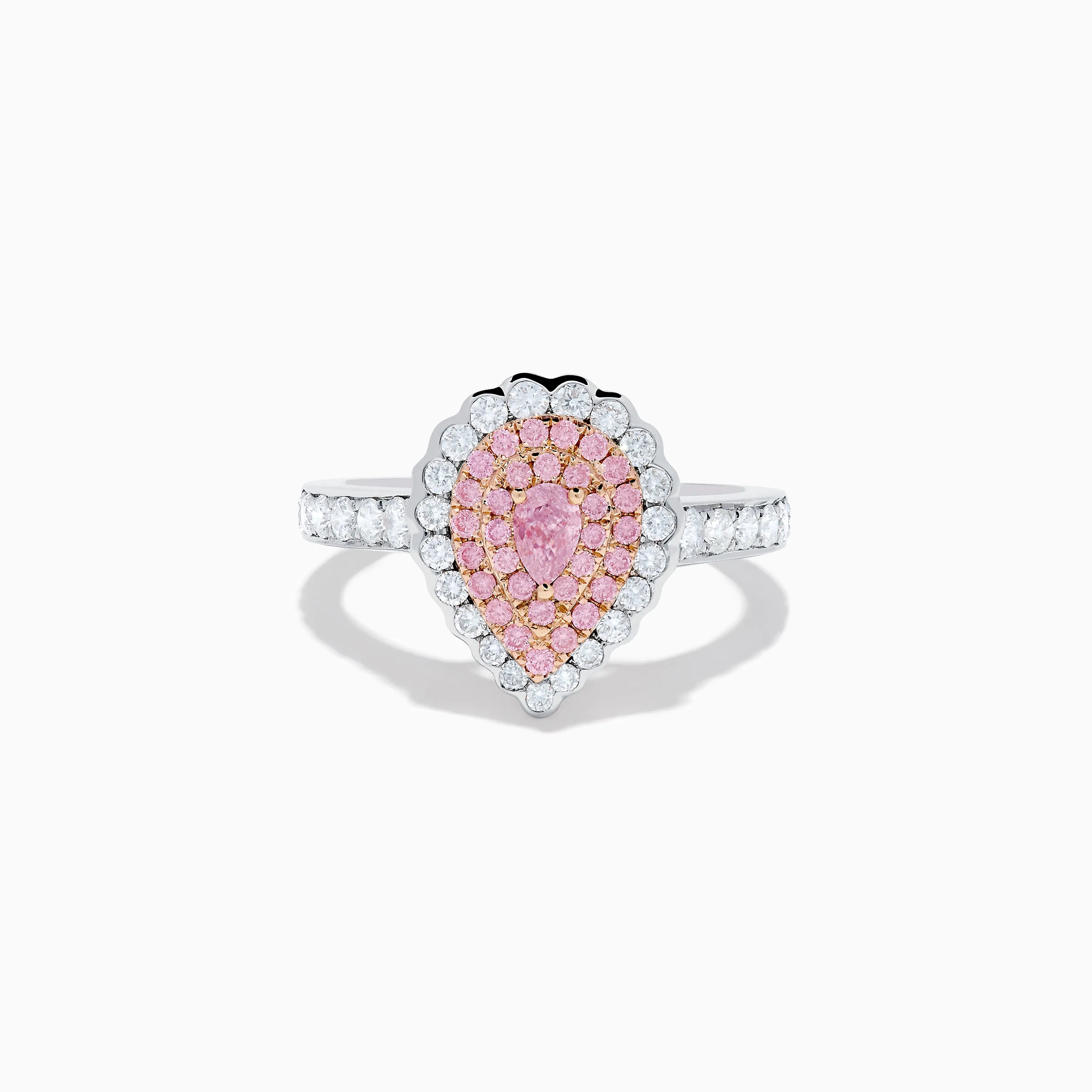 18K Two Tone Gold White and Pink Diamond Ring sold by Effy
