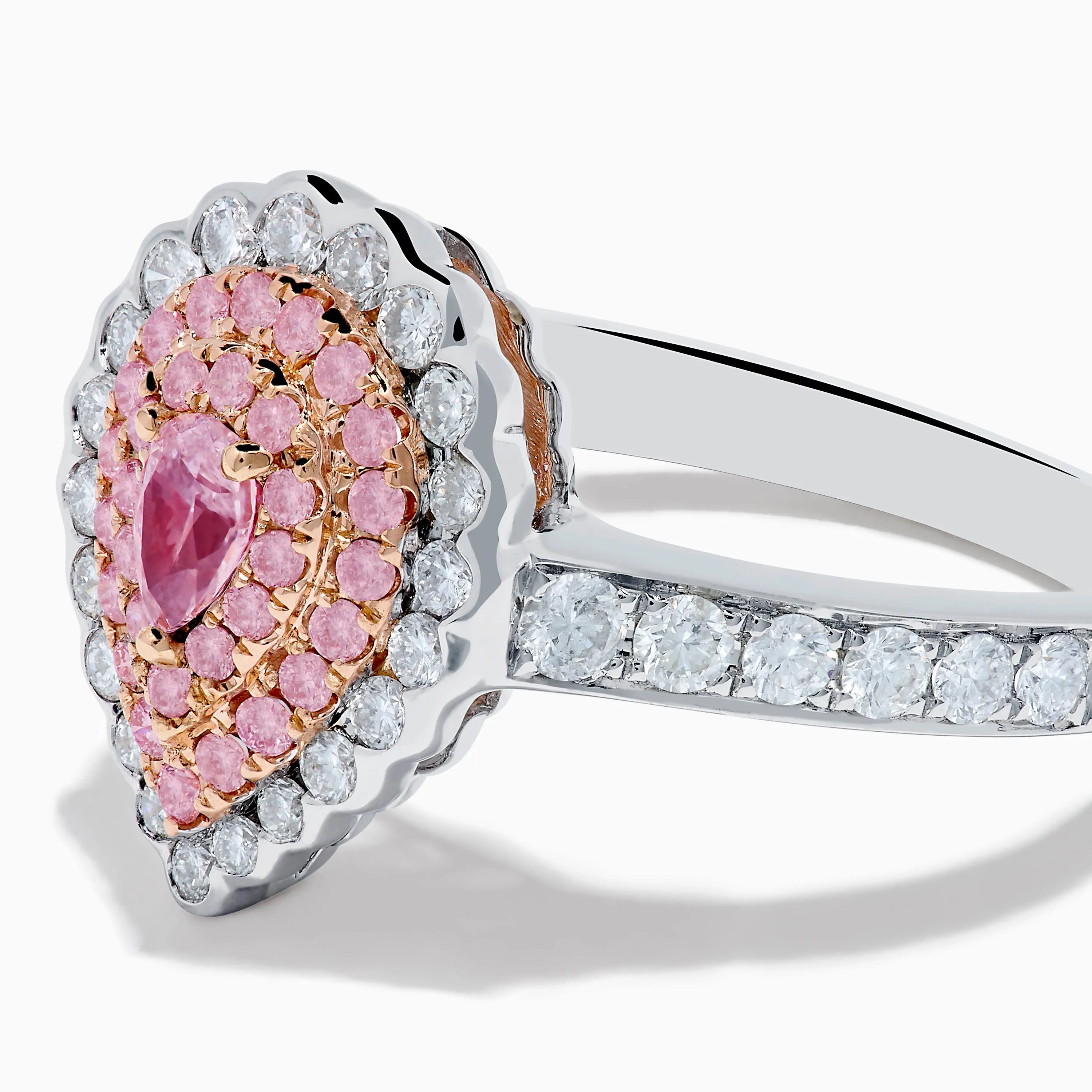 18K Two Tone Gold White and Pink Diamond Ring sold by Effy product image thumbnail 2