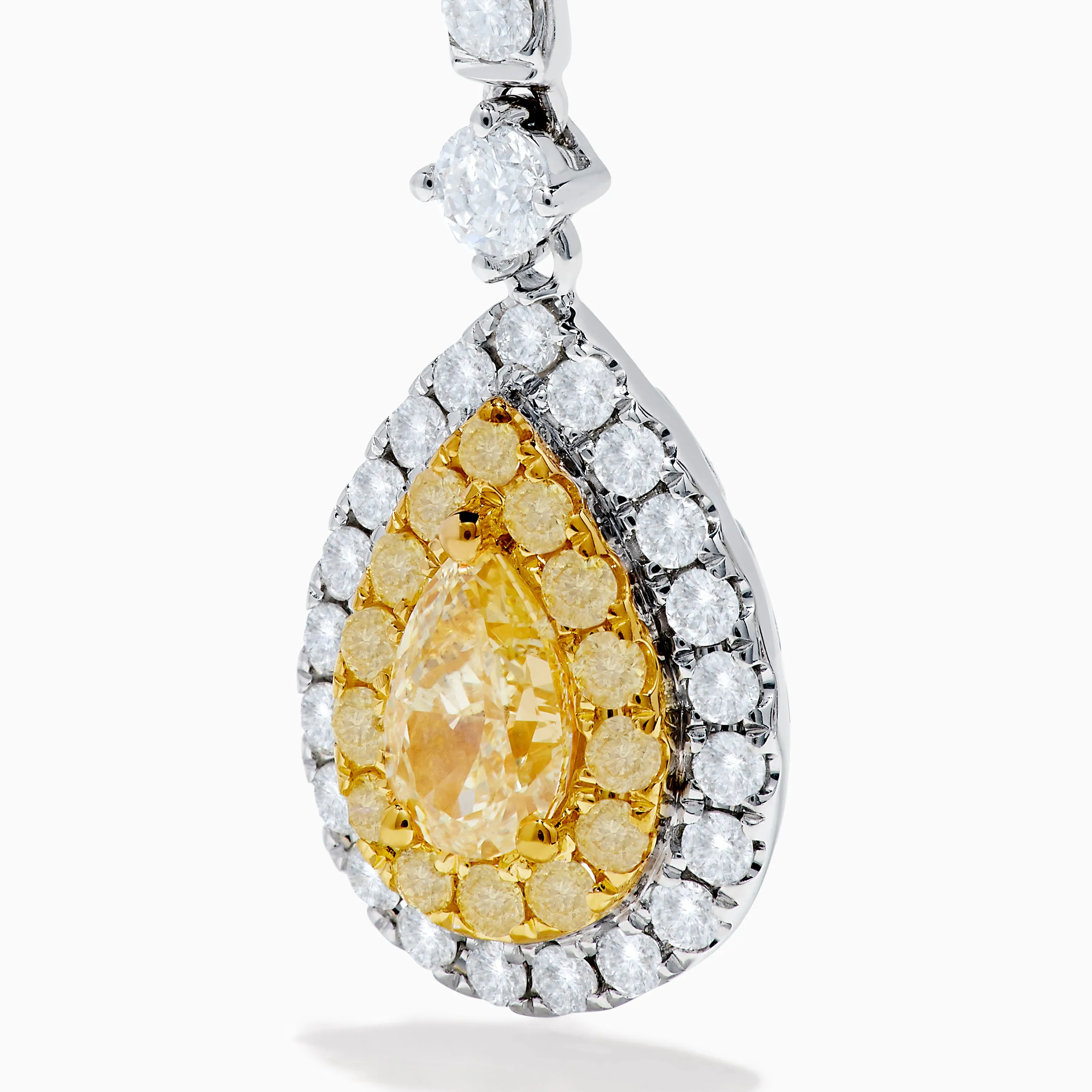 Canare 18K Two Tone Gold White and Yellow Diamond Drop Earrings sold by Effy product image thumbnail 2