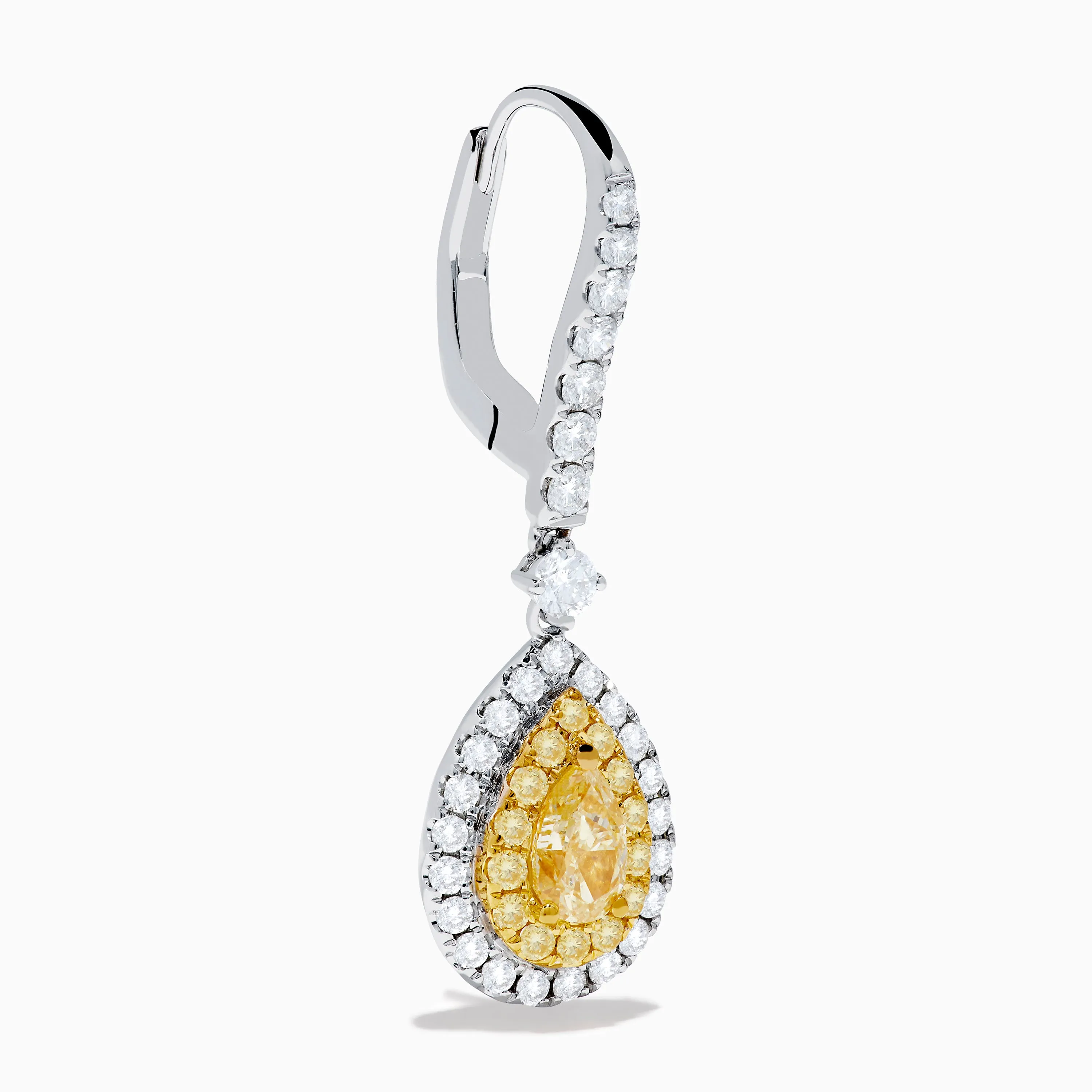 Canare 18K Two Tone Gold White and Yellow Diamond Drop Earrings sold by Effy product image thumbnail 3