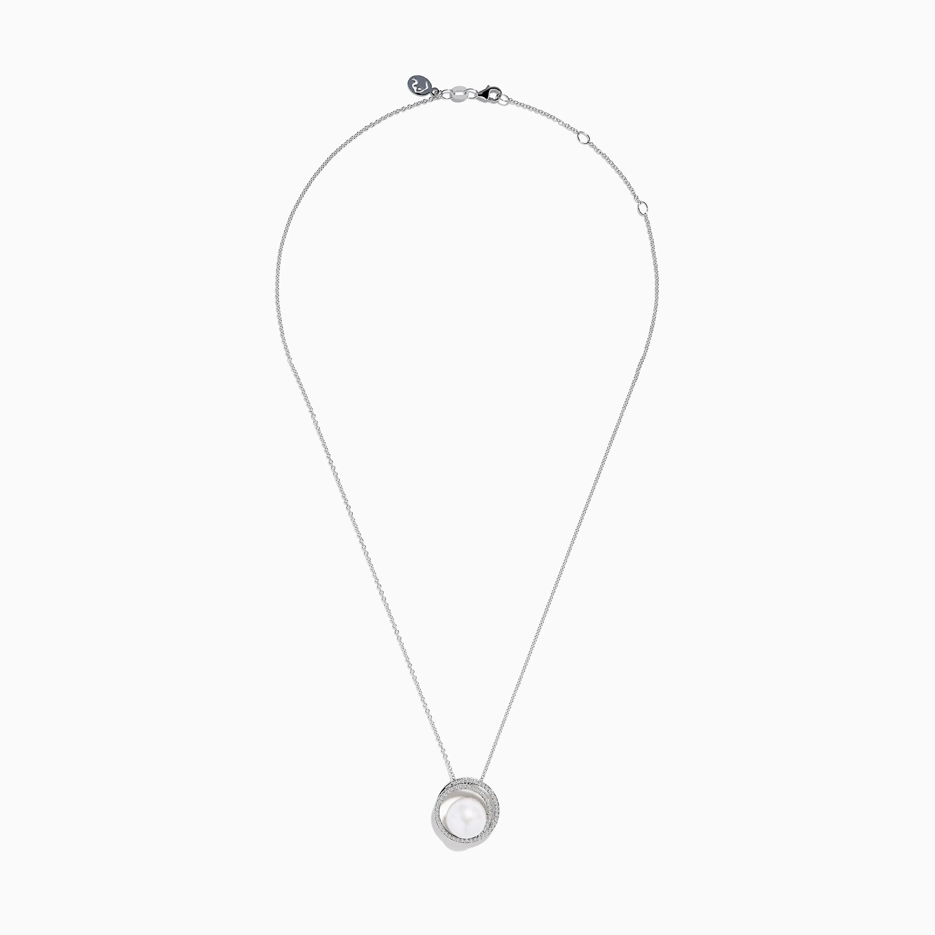 14K White Gold Fresh Water Pearl and Diamond Pendant sold by Effy product image thumbnail 3