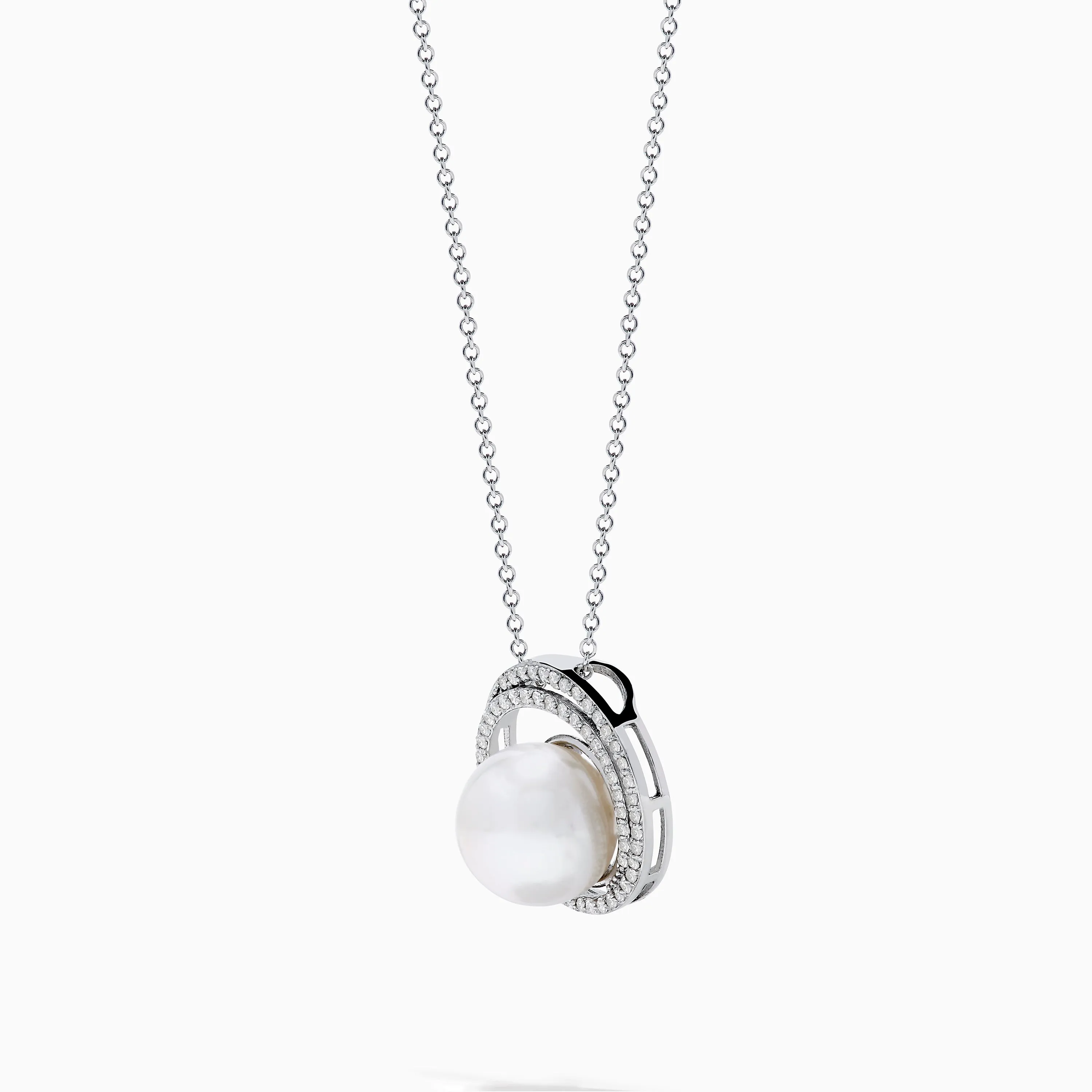 14K White Gold Fresh Water Pearl and Diamond Pendant sold by Effy product image thumbnail 4